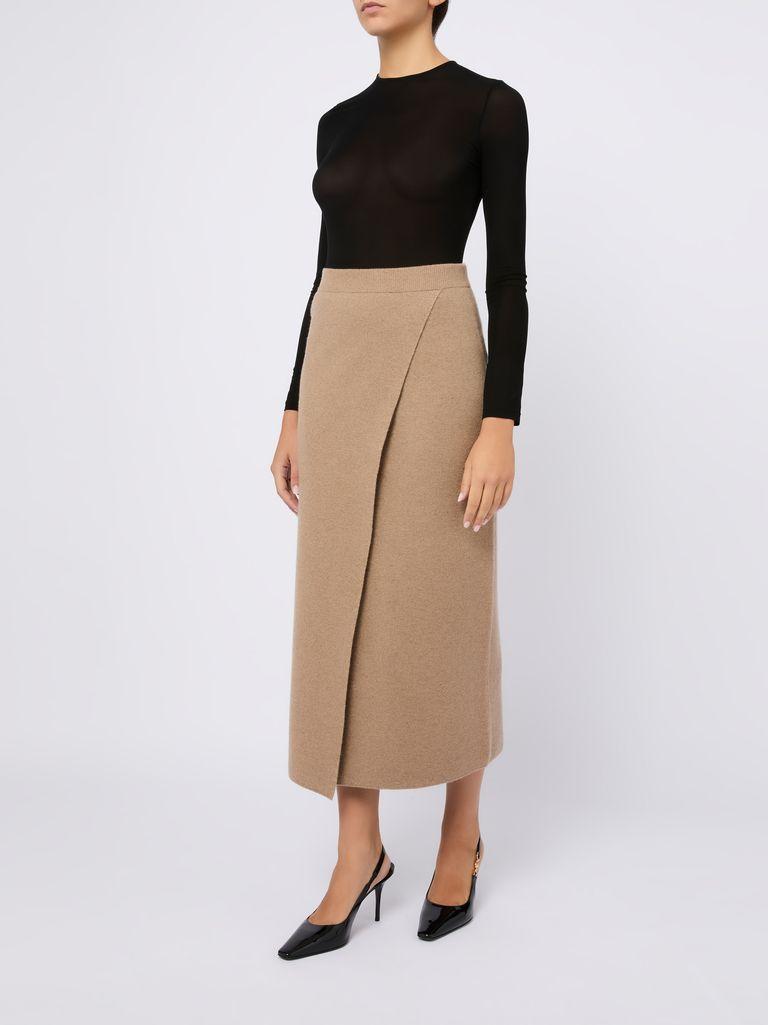【送料&関税込】Max Mara Umbria Skirt max-mara-BROWN-Long-Wool-