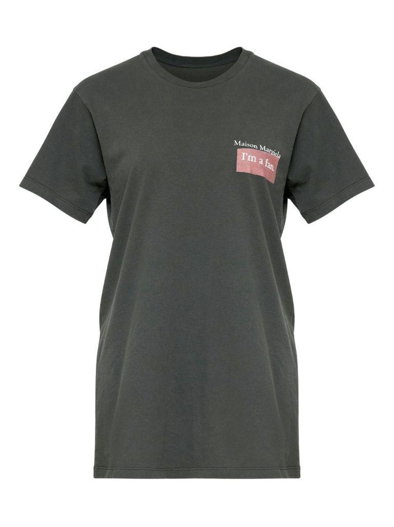 Maison Margiela Overdyed Cotton I'M A Fan T-Shirt in Gray for Men