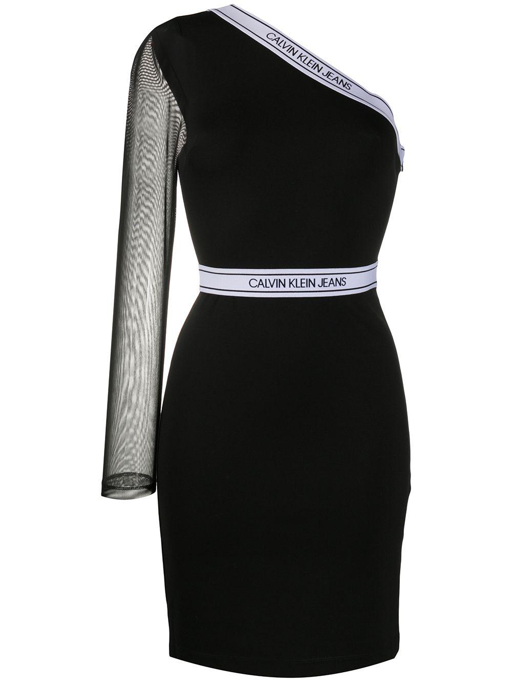 Vestito monospalla di Calvin Klein in Nero | Lyst