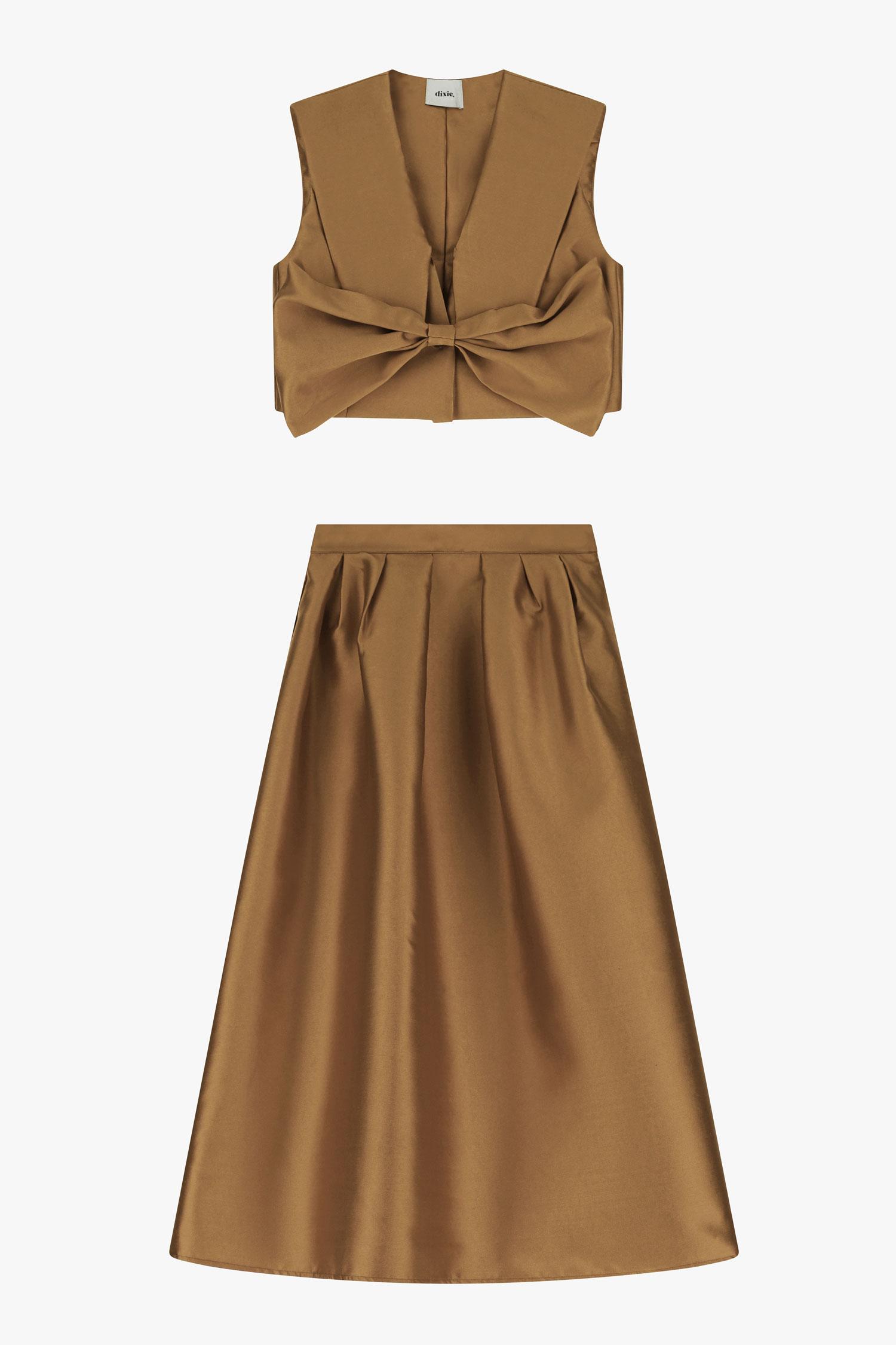 Completo Con Gonna E Top Con Fiocco di Dixie in Neutro Lyst