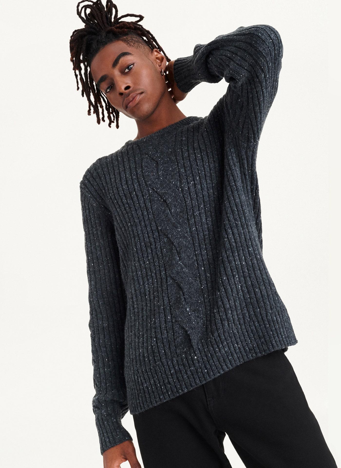 DKNY Donegal Rib And Cable T-shirt In 