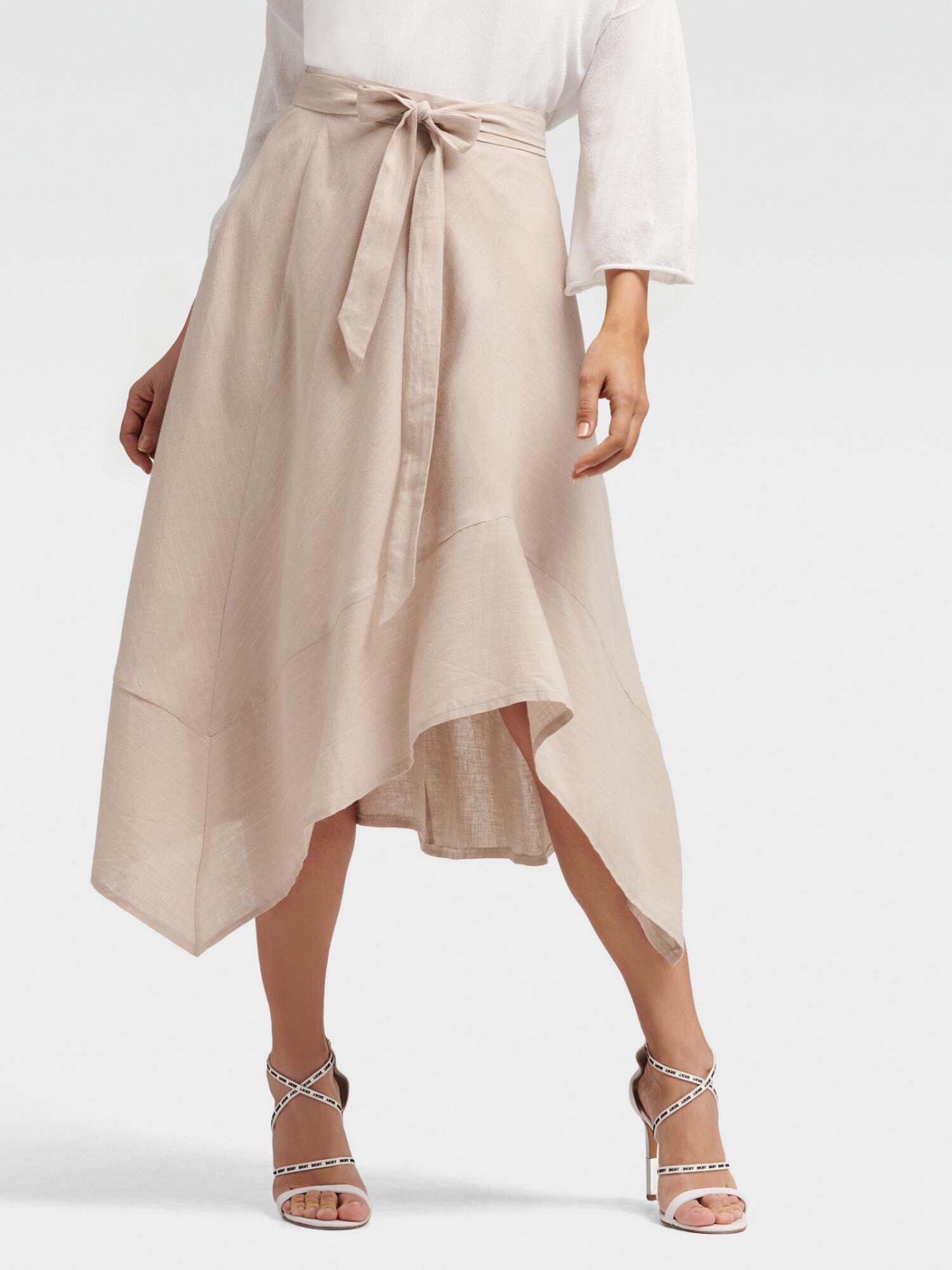 DKNY Draped Handkerchief Hem Skirt in Stone (Natural) Lyst