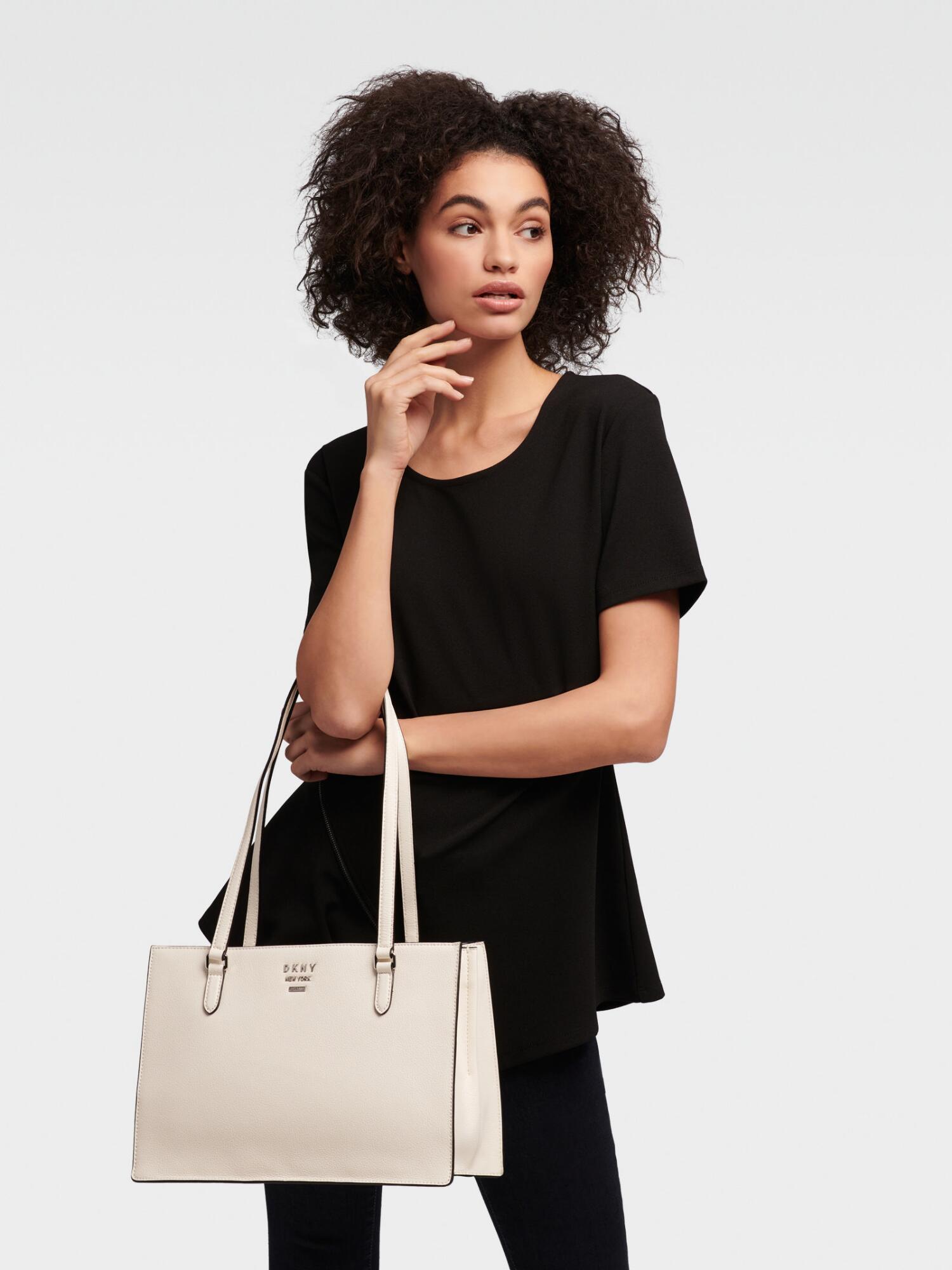 DKNY Whitney Leather Tote in White - Lyst