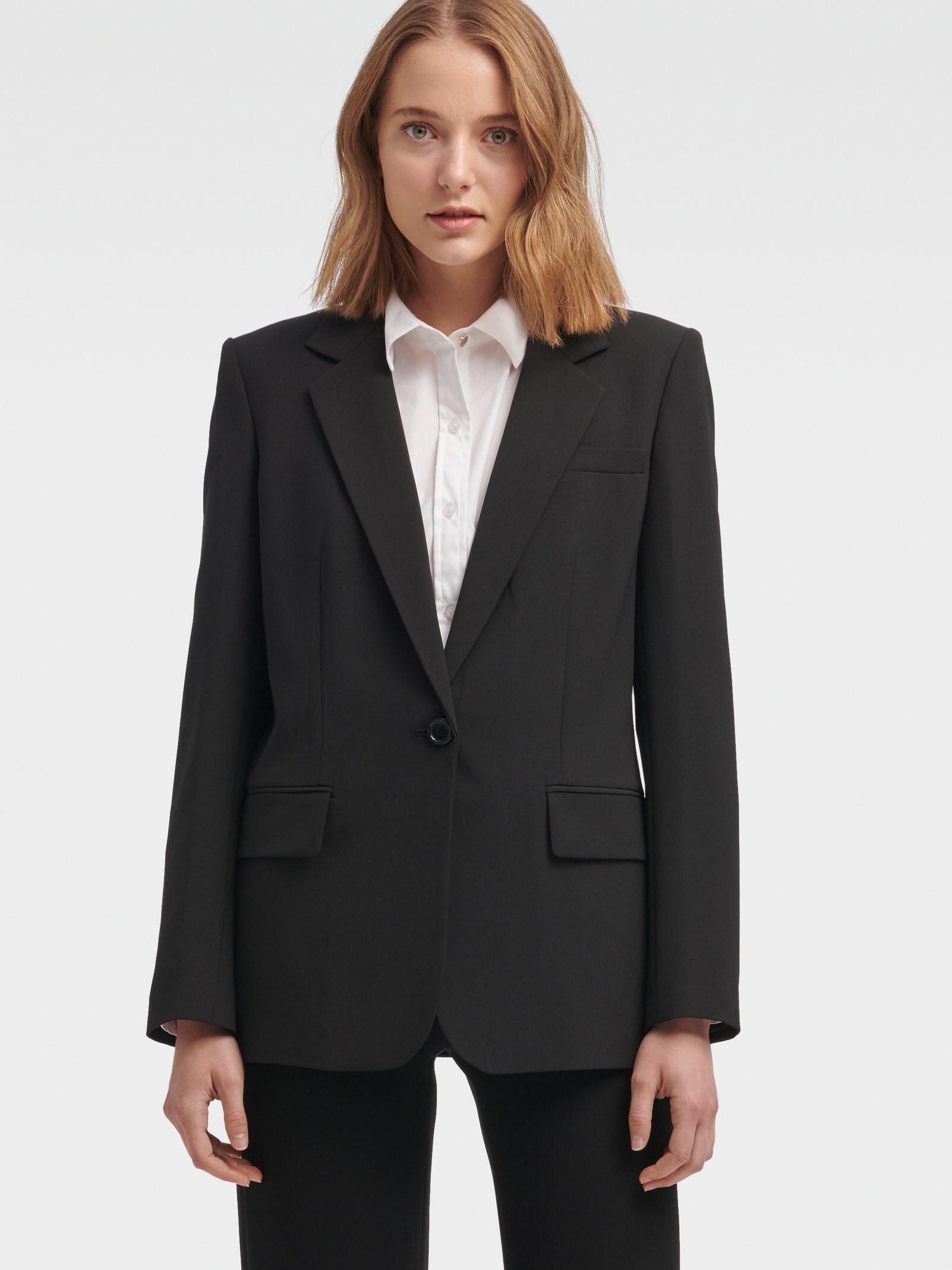 DKNY Synthetic Fitted Formal Blazer in Black - Lyst