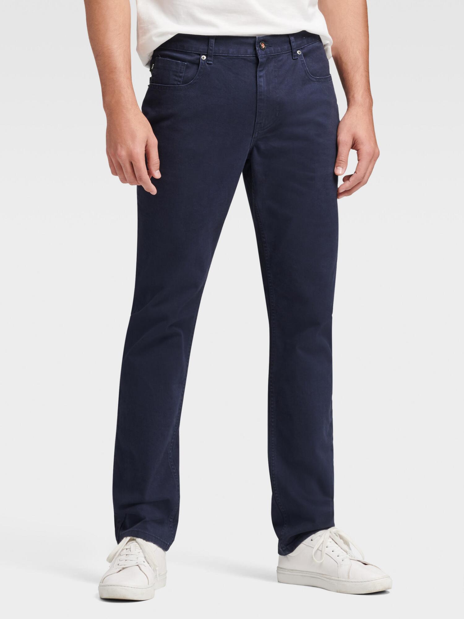 DKNY Cotton Twill 5-pocket Pant in Navy (Blue) for Men - Save 63% - Lyst