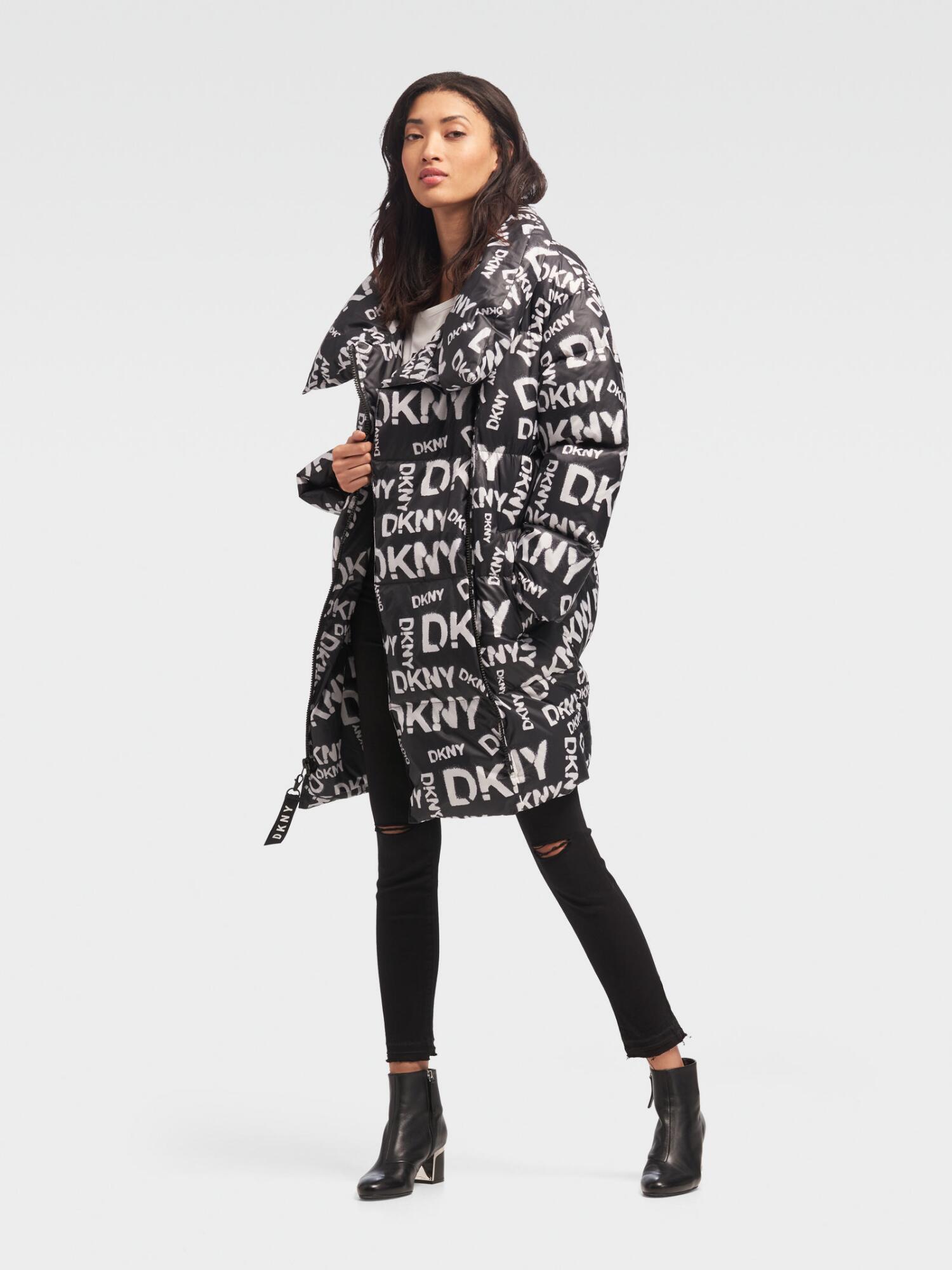dkny logo coat