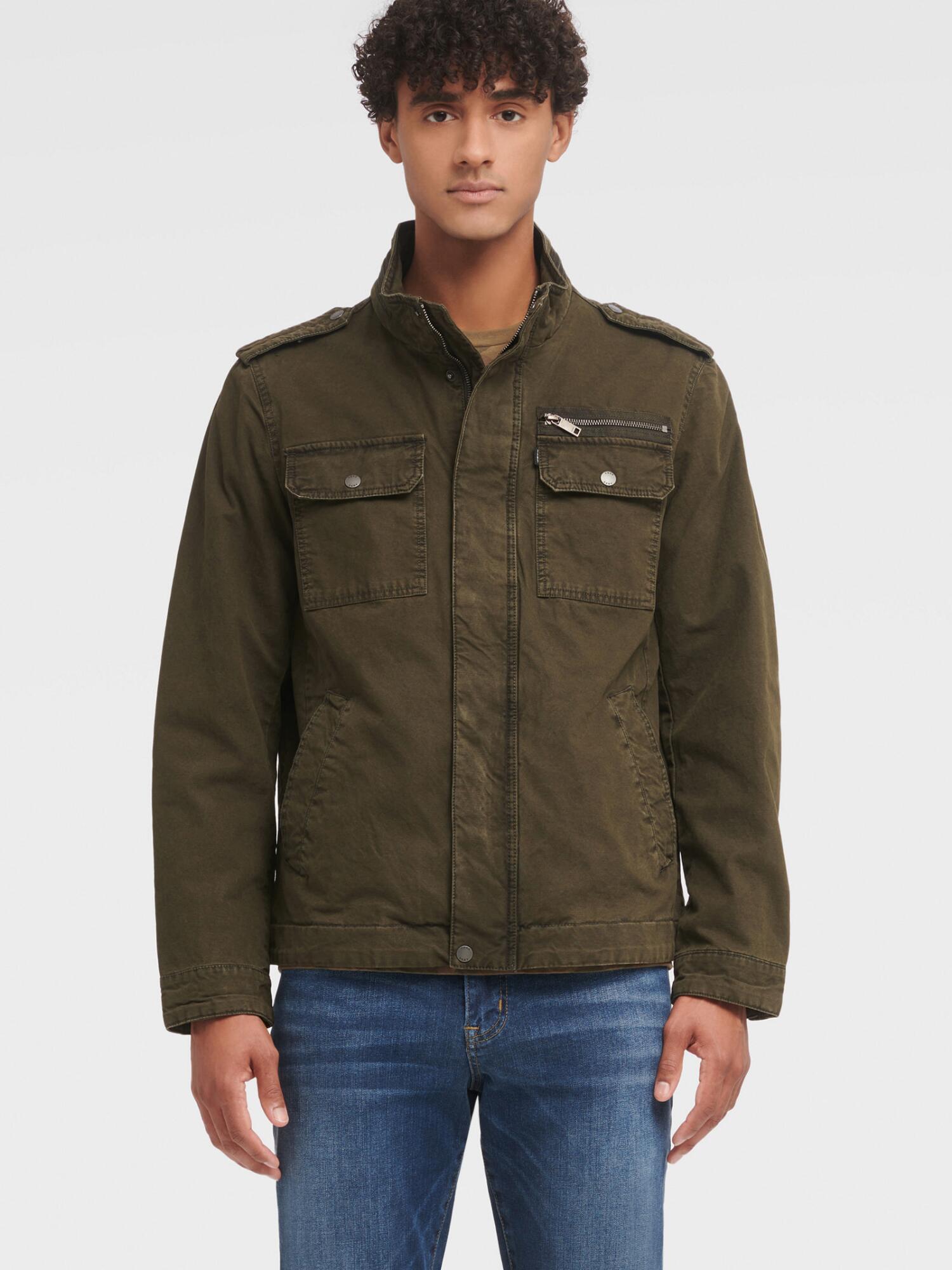 DKNY Military Field Jacket in Olive 