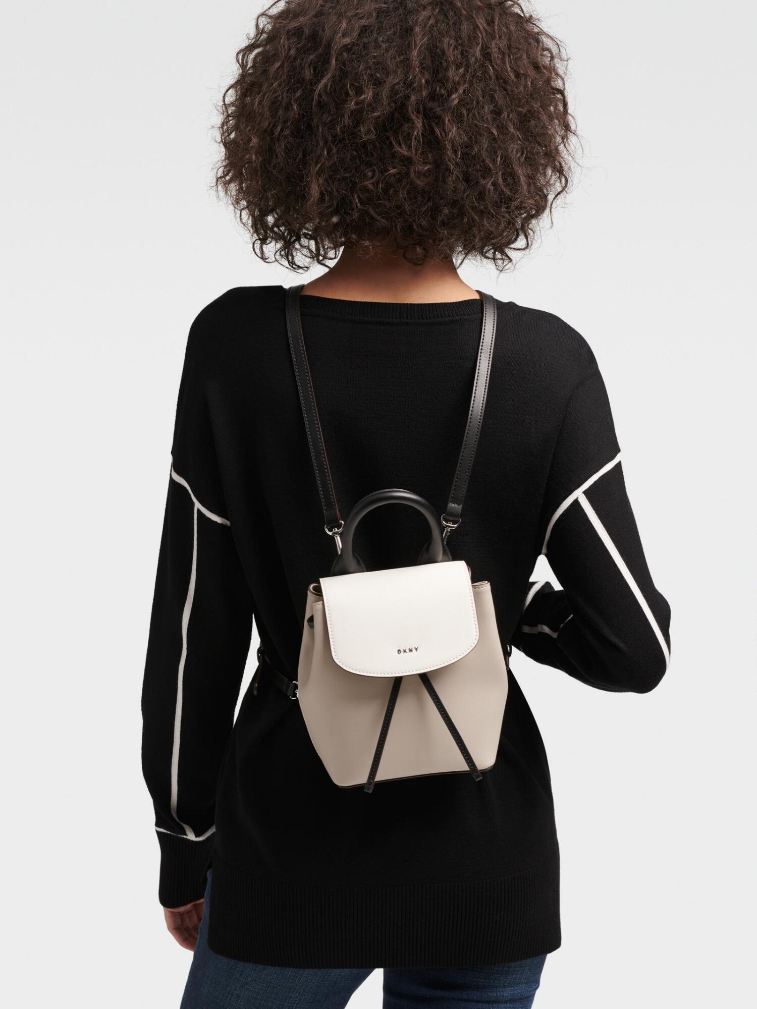 dkny lex leather backpack