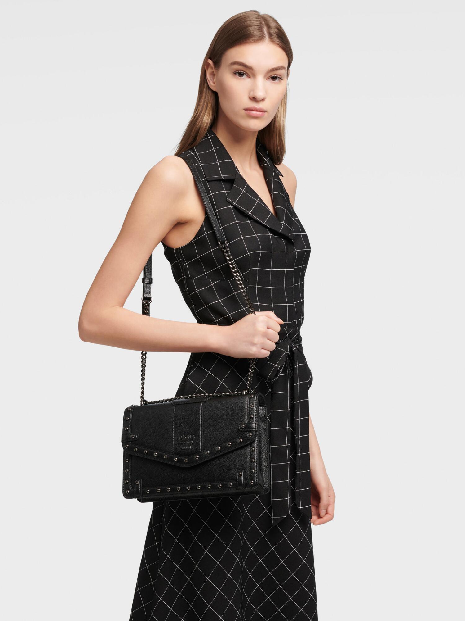 DKNY Whitney Studded Shoulder Bag in Black - Lyst