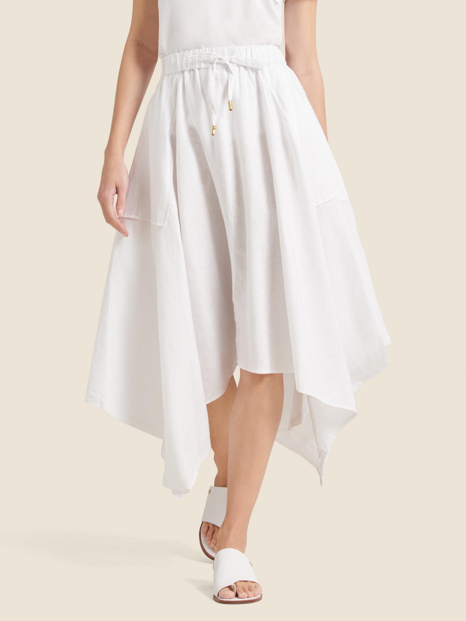 DKNY Handkerchief Hem Midi Skirt in White Lyst