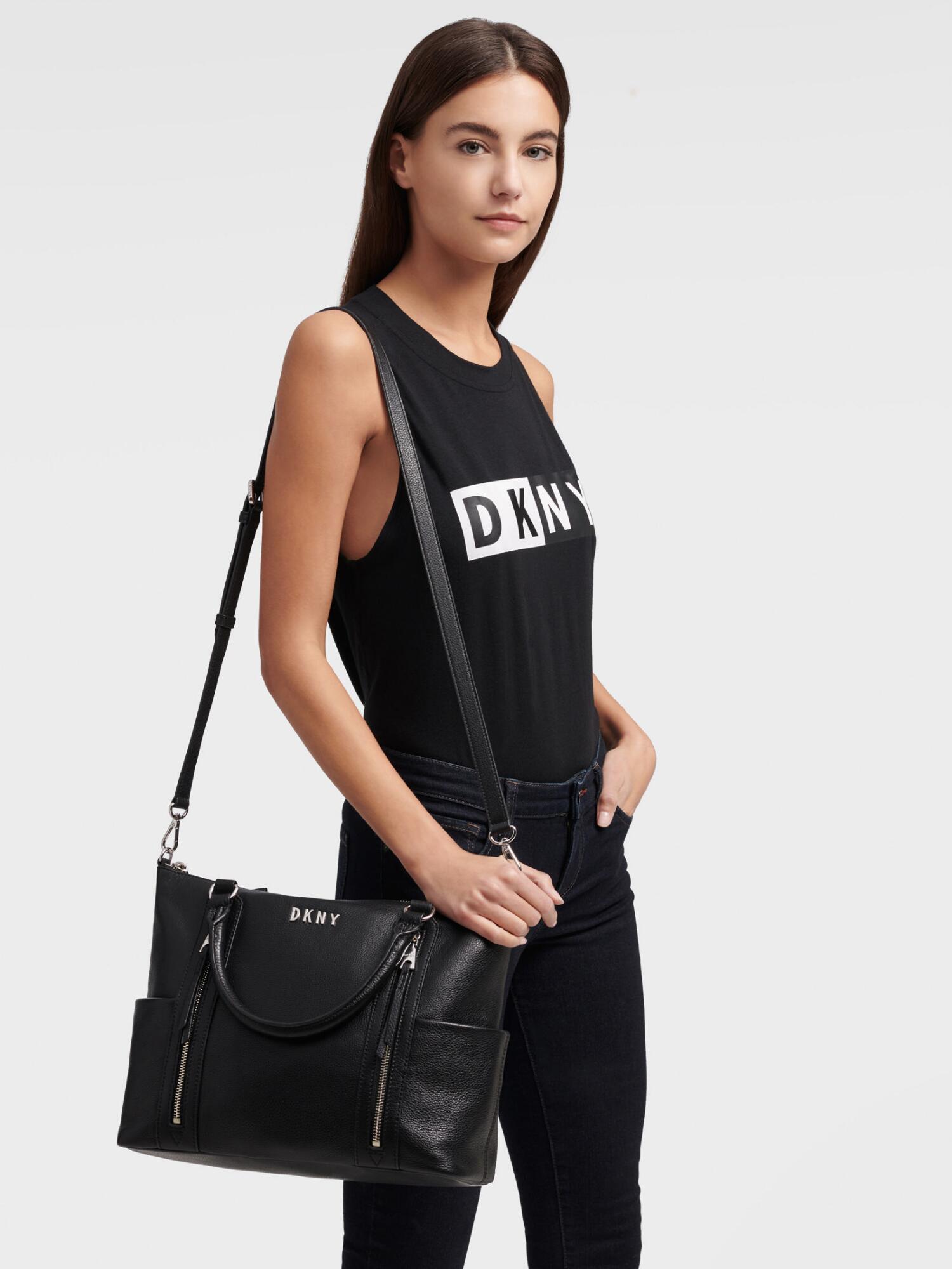 dkny leather satchel