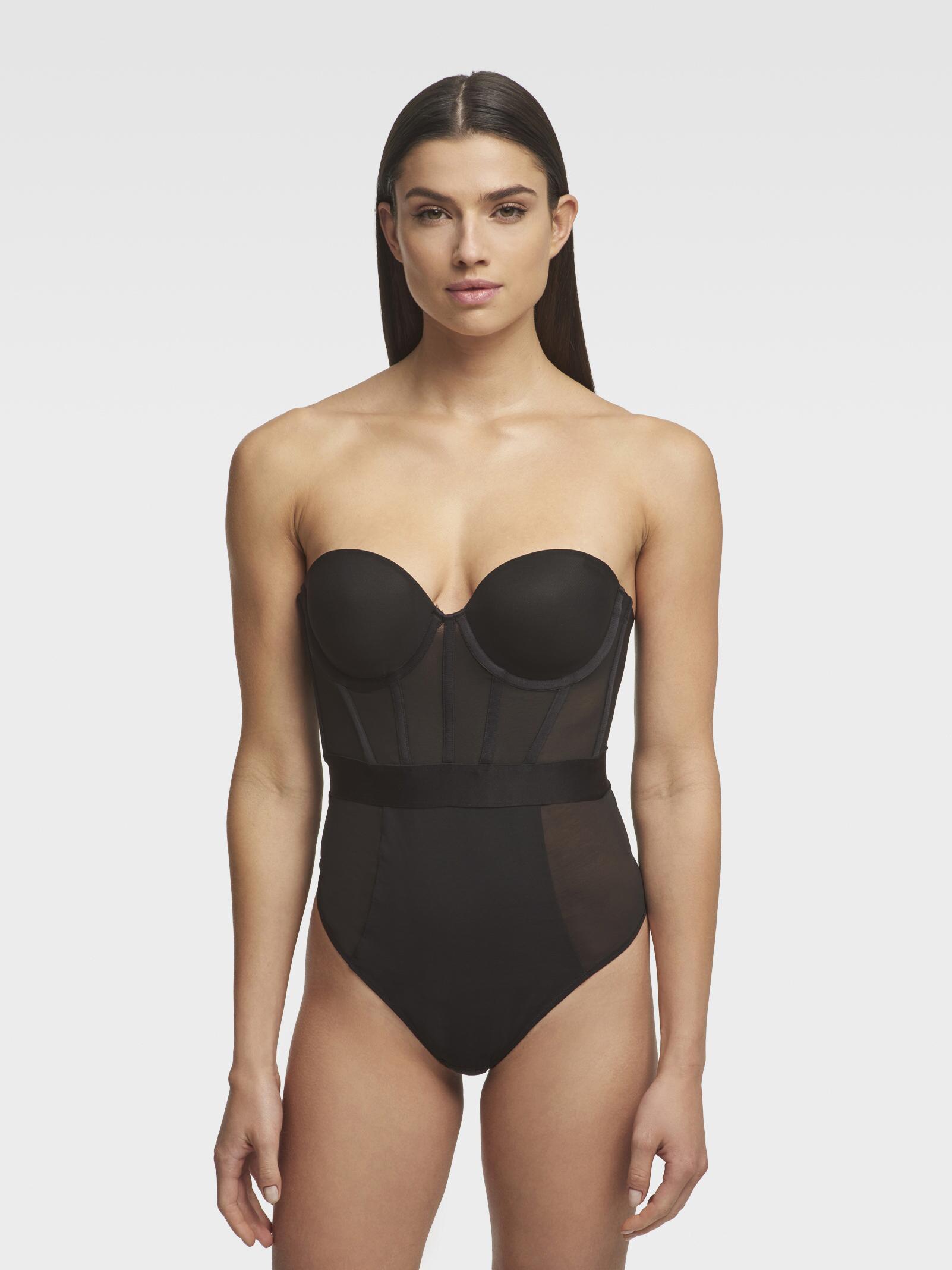 black cupped bodysuit