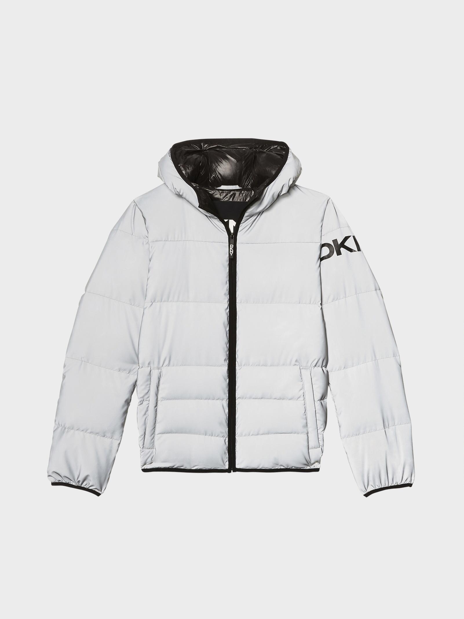 hooded reflective puffer jacket