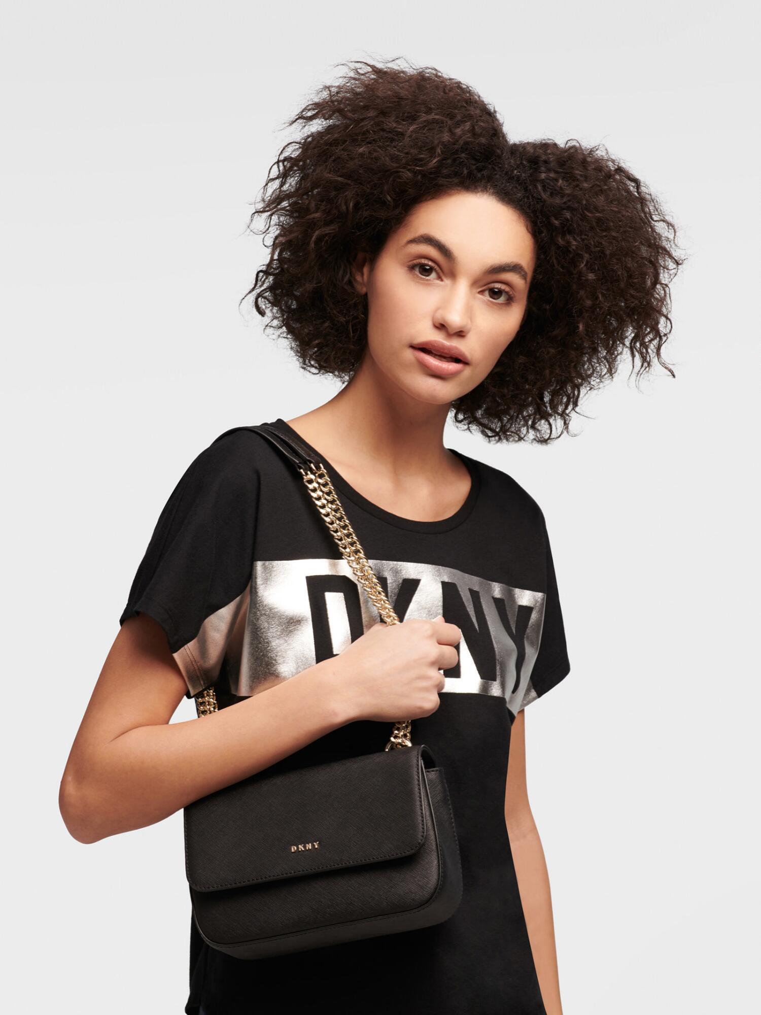 dkny flap shoulder bag