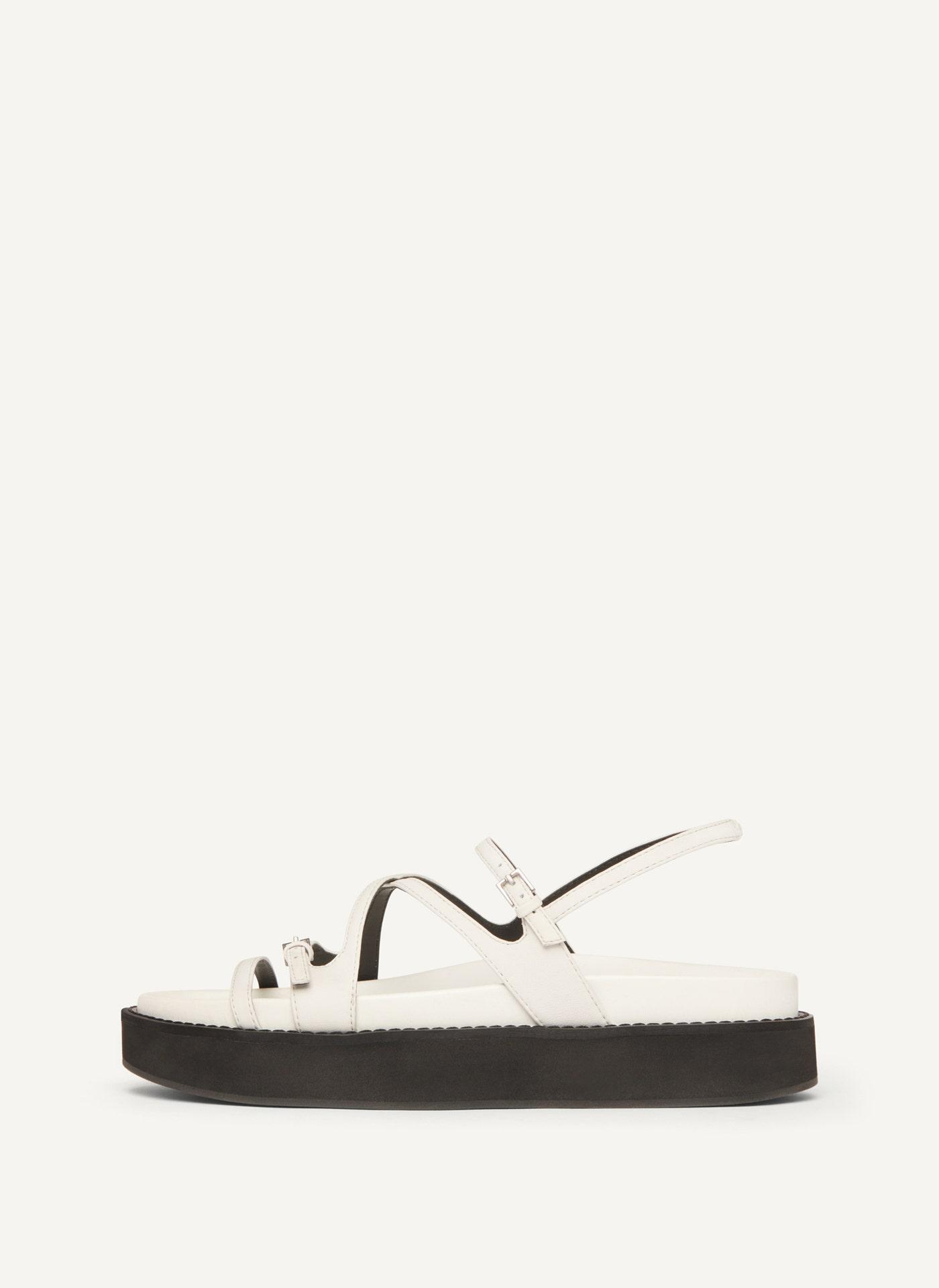 DKNY Strappy Flatform Sandals In White 