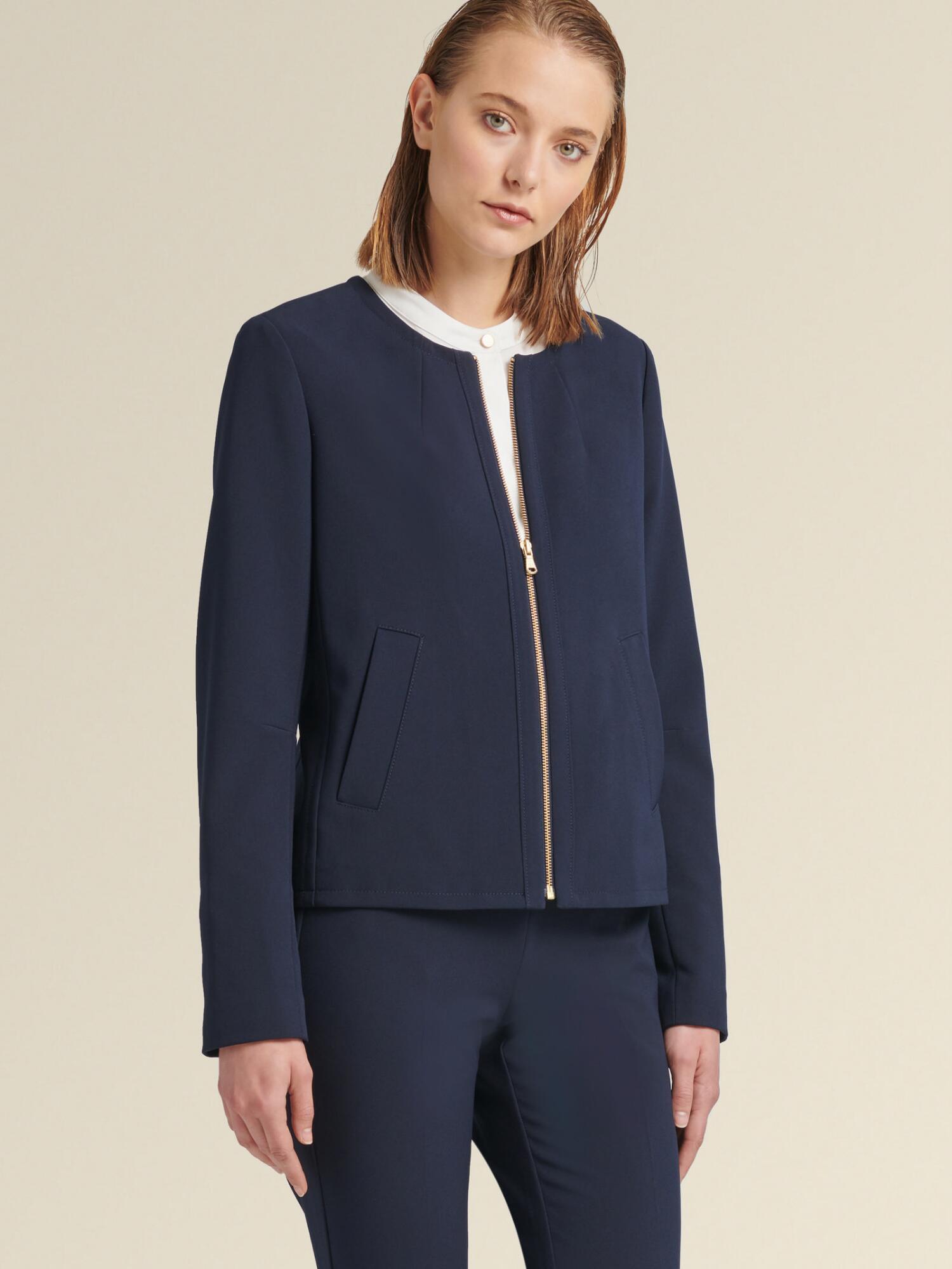 DKNY Synthetic Donna Karan Zipfront Jacket in Navy (Blue) Save 40
