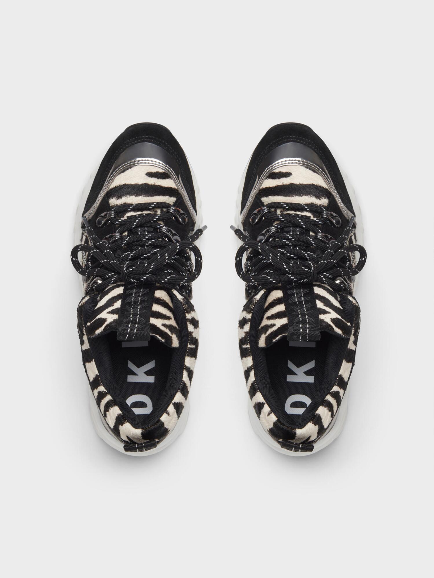 DKNY Suede Avi Sneaker in Black/White 