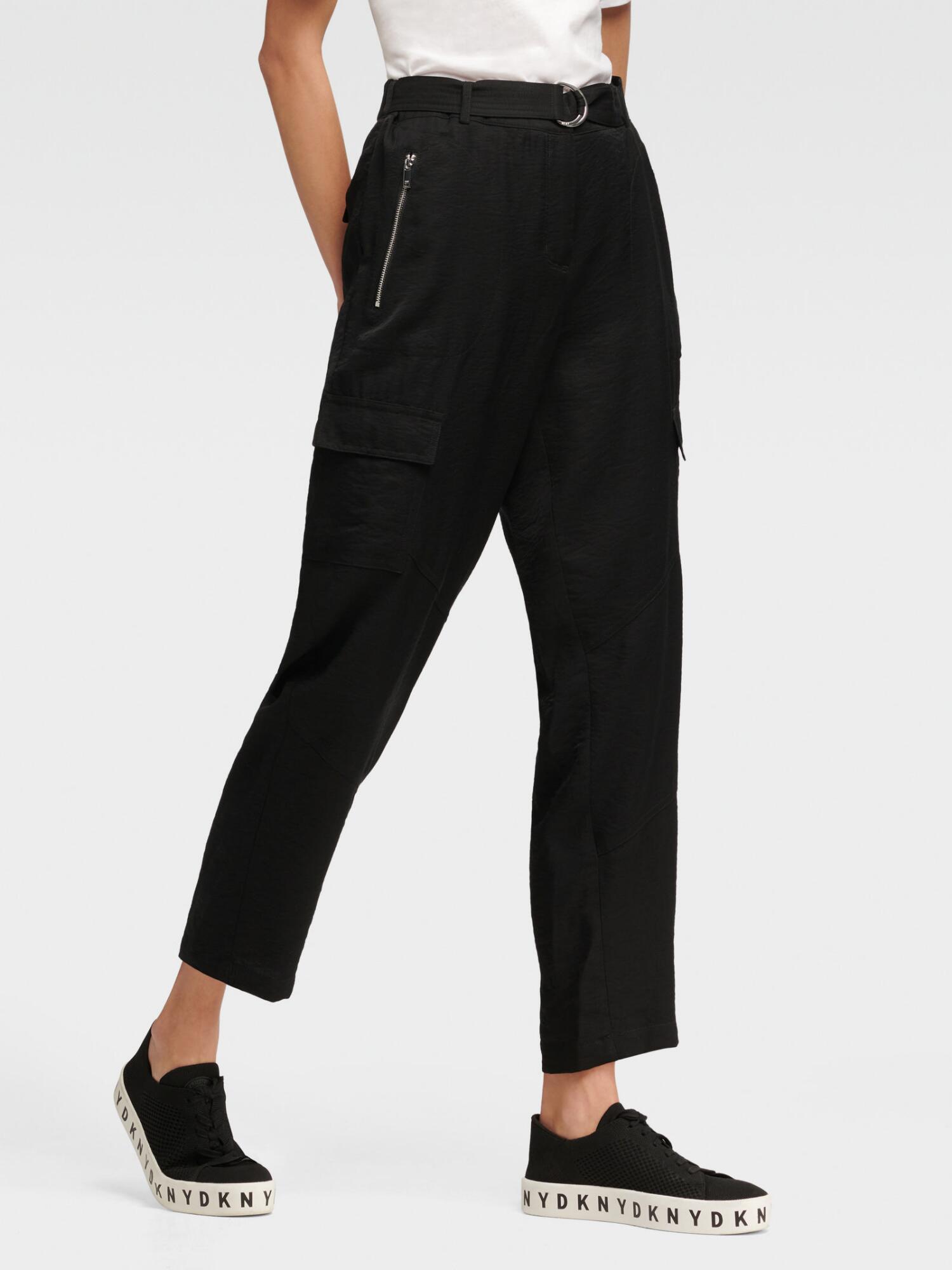 DKNY Belted Cargo Pant in Black Lyst