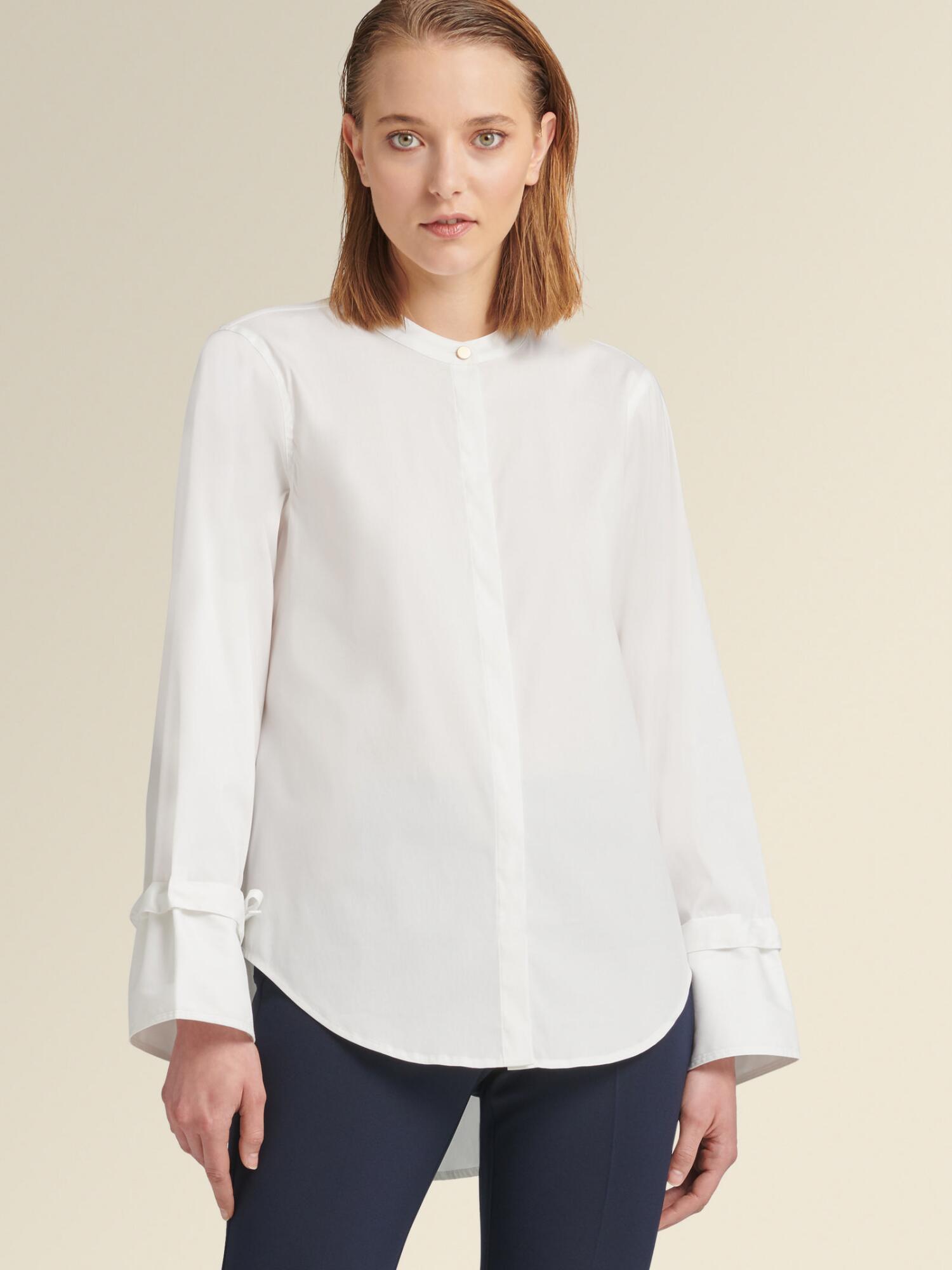 DKNY Cotton Button-up Shirt With Sleeve Tie in White - Lyst