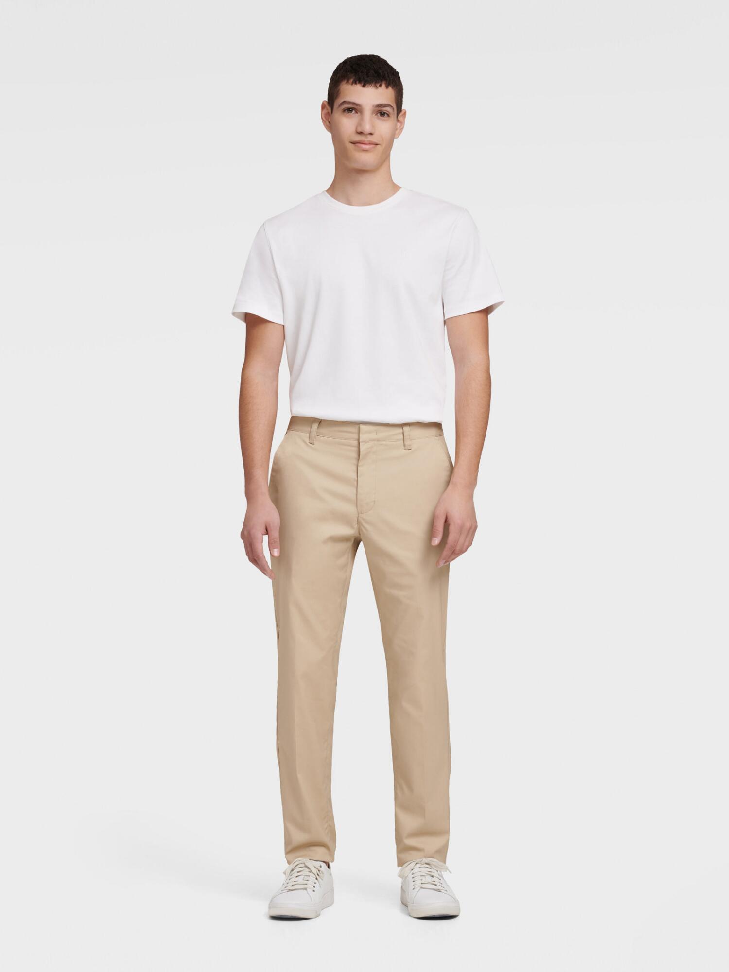 DKNY Flat Front Tech Pant in Sand 