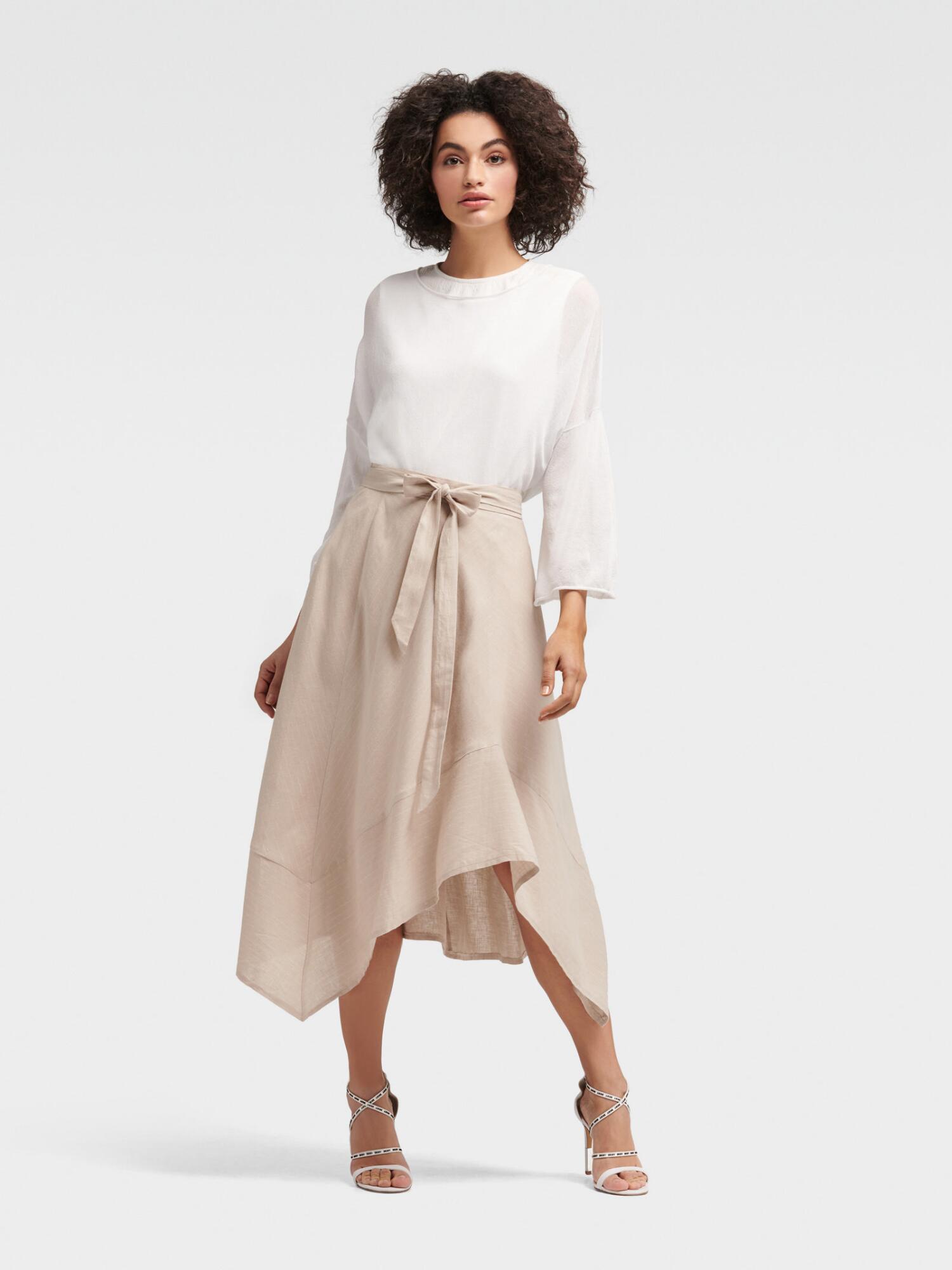 DKNY Draped Handkerchief Hem Skirt in Stone (Natural) Lyst
