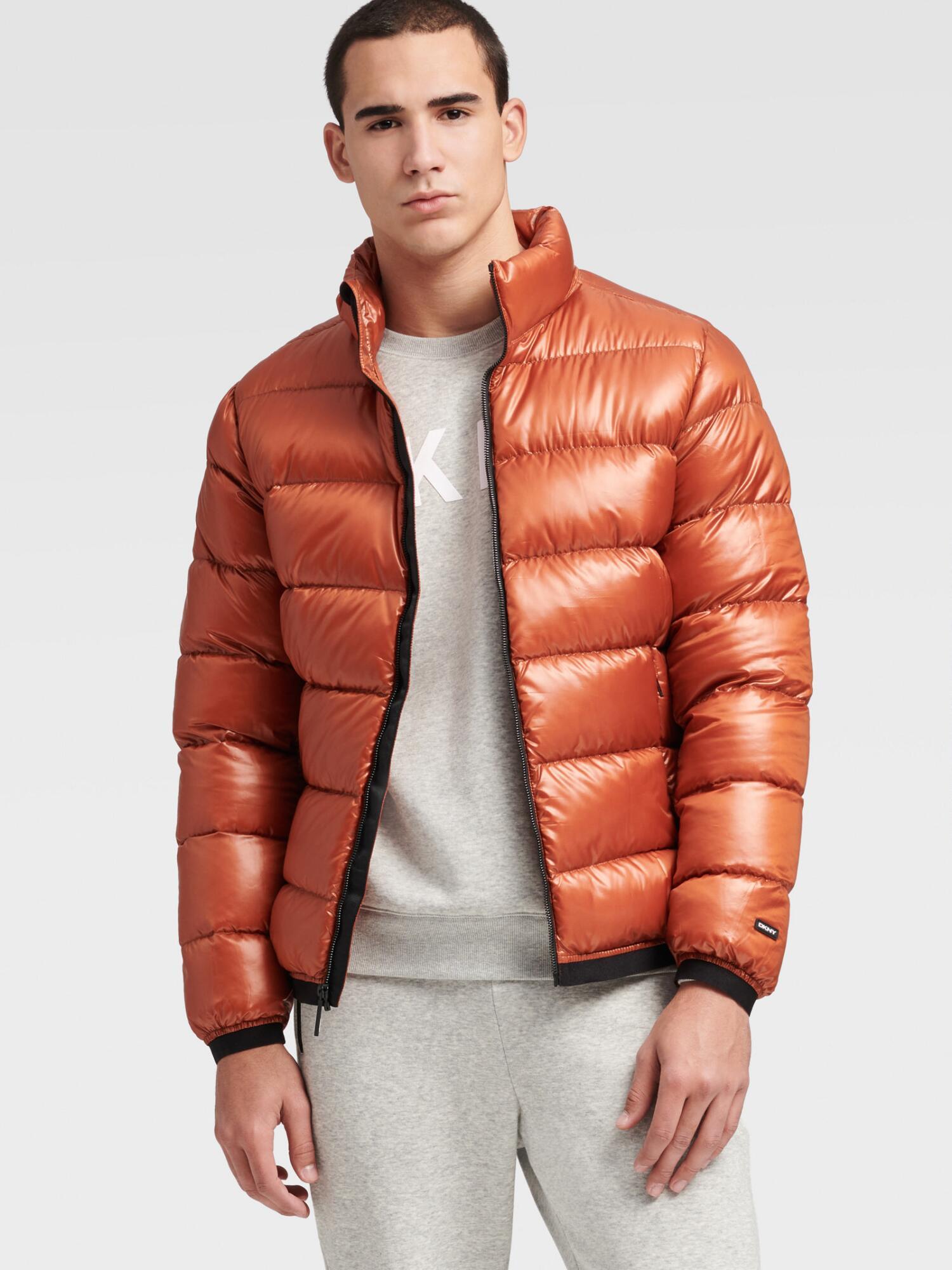 burnt orange padded coat