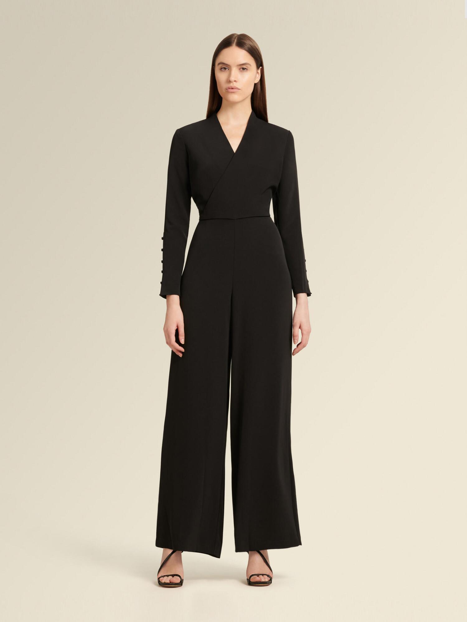 DKNY Wide Leg Jumpsuit in Black Lyst