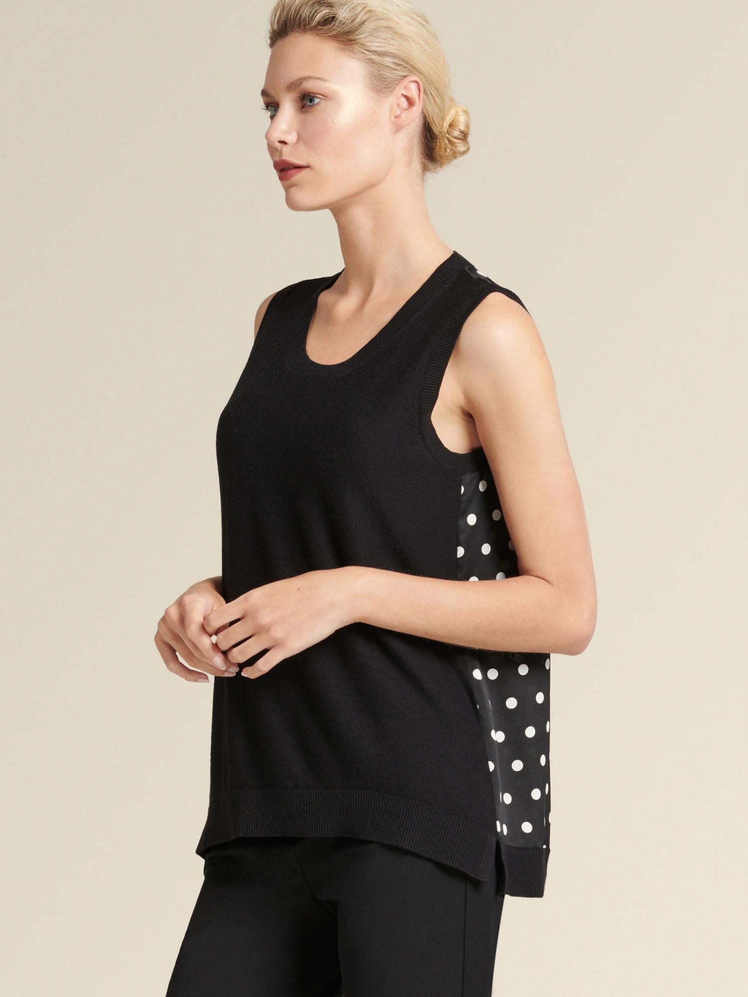 black polka dot tank top