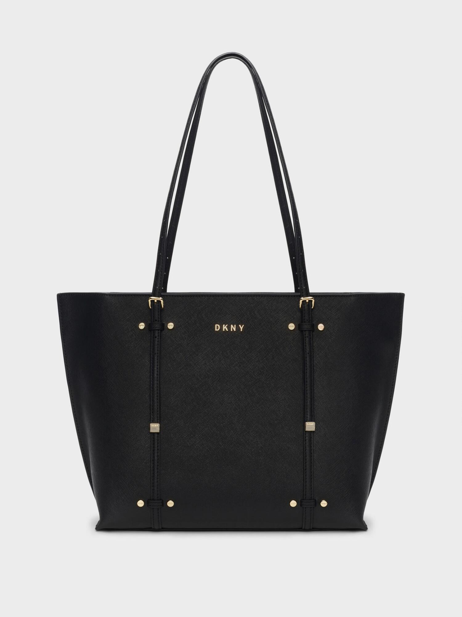 dkny bo leather crosshatched tote