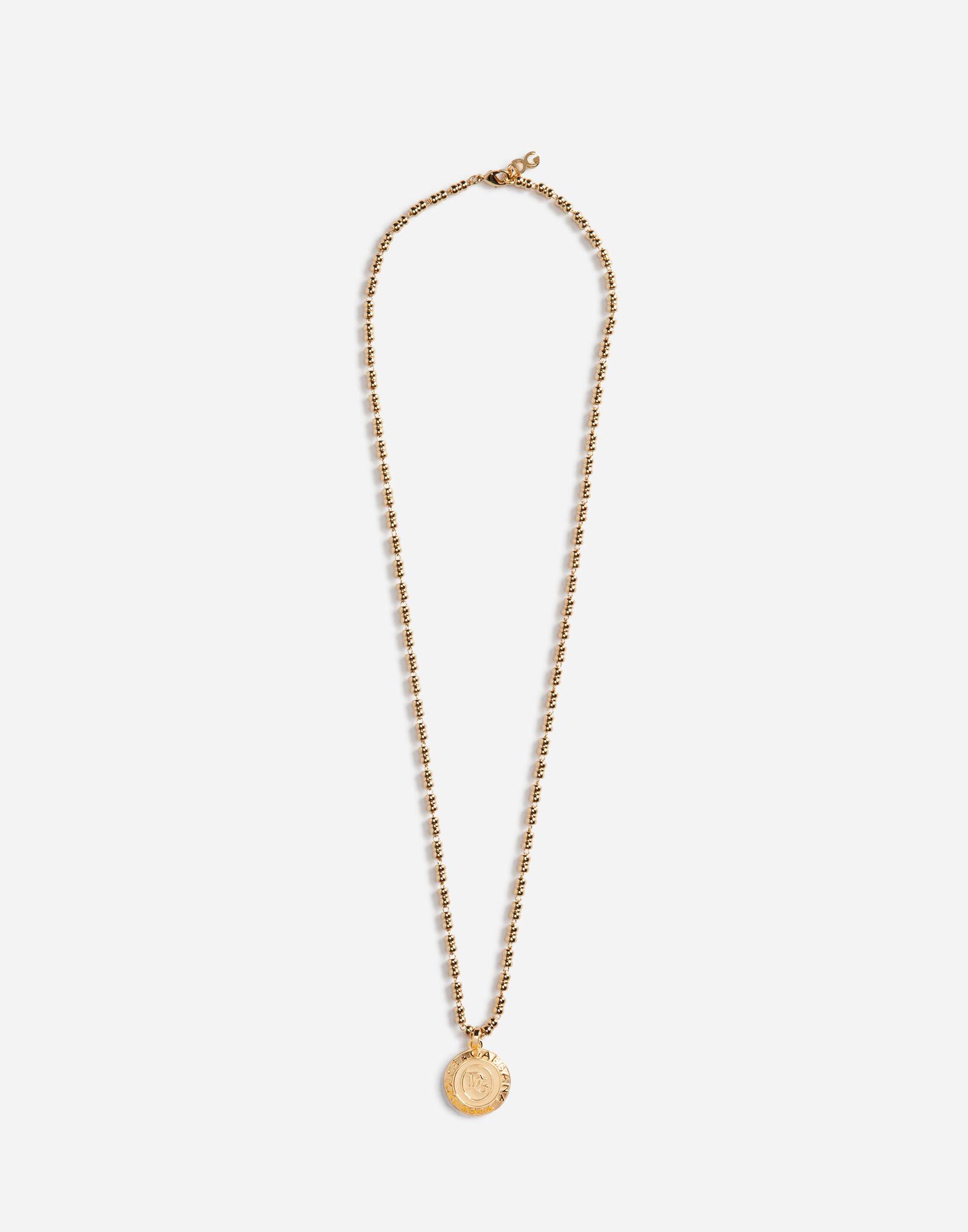 Dolce & Gabbana Necklace With Dg Pendant in Metallic for Men | Lyst