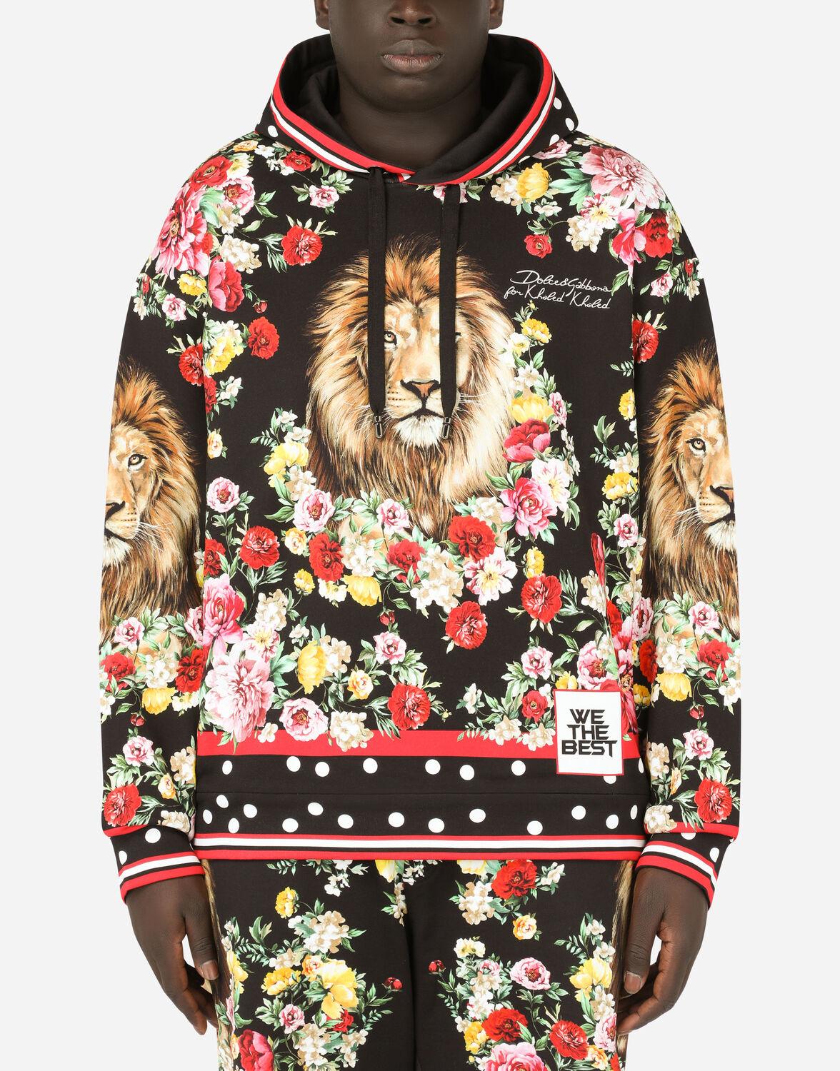 Dolce & Gabbana Hoodie With Lion Mix Print for Men | Lyst