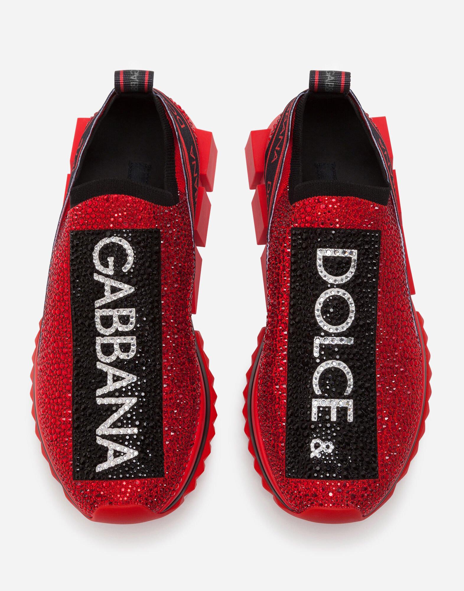 Dolce & Gabbana Logotape Sorrento Sneaker With Fusible Crystals in Red for  Men | Lyst