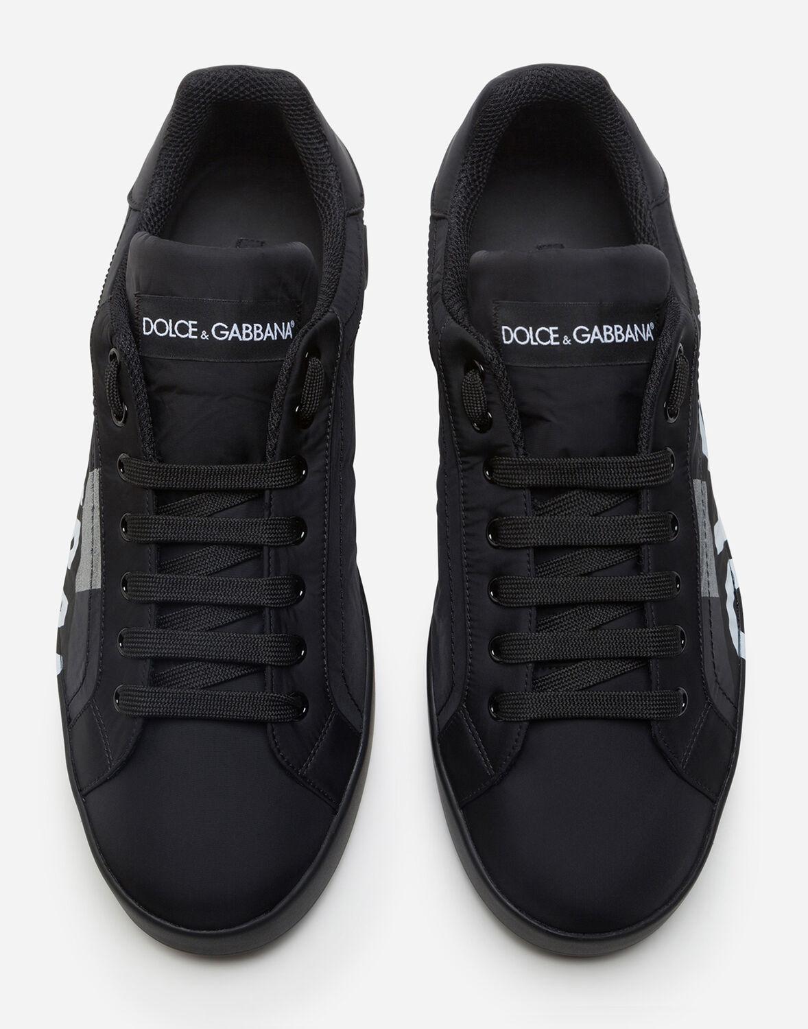 Dolce & Gabbana Nylon Portofino Sneakers With Logo Tape in Black for Men |  Lyst
