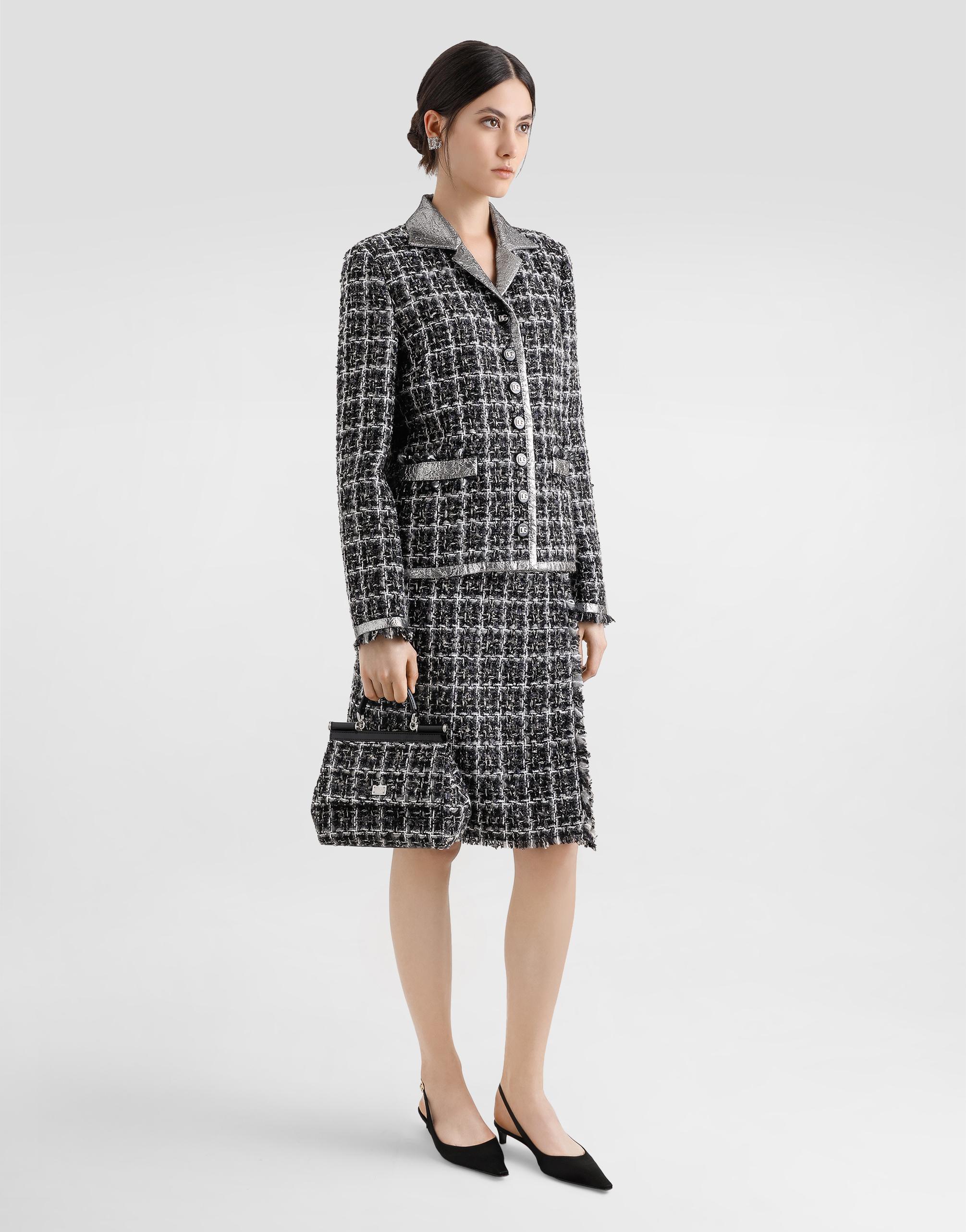 Dolce & Gabbana Single-Breasted Check Raschel Tweed Jacket in 