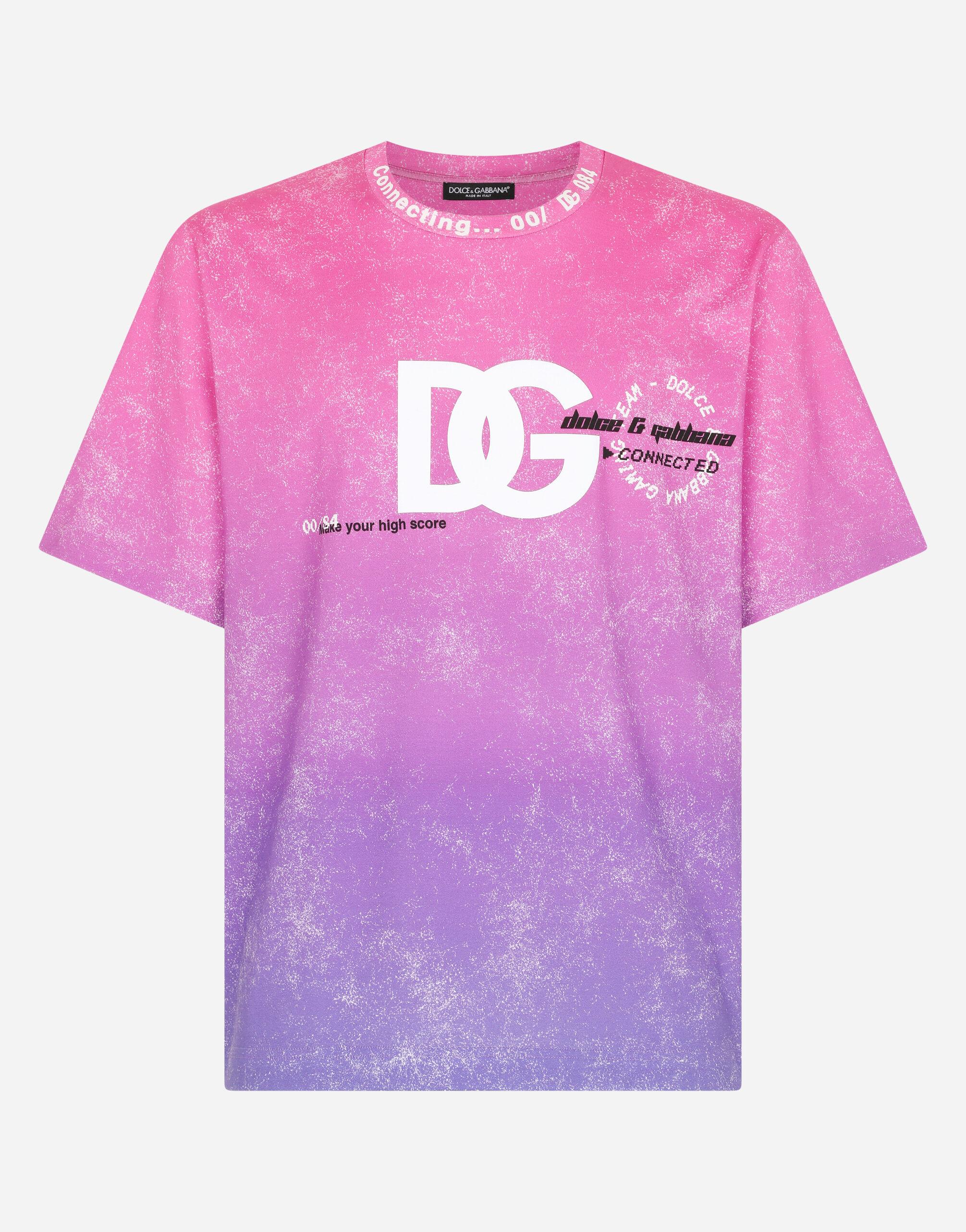 Round-neck T-shirt with DG Monogram print in Multicolor