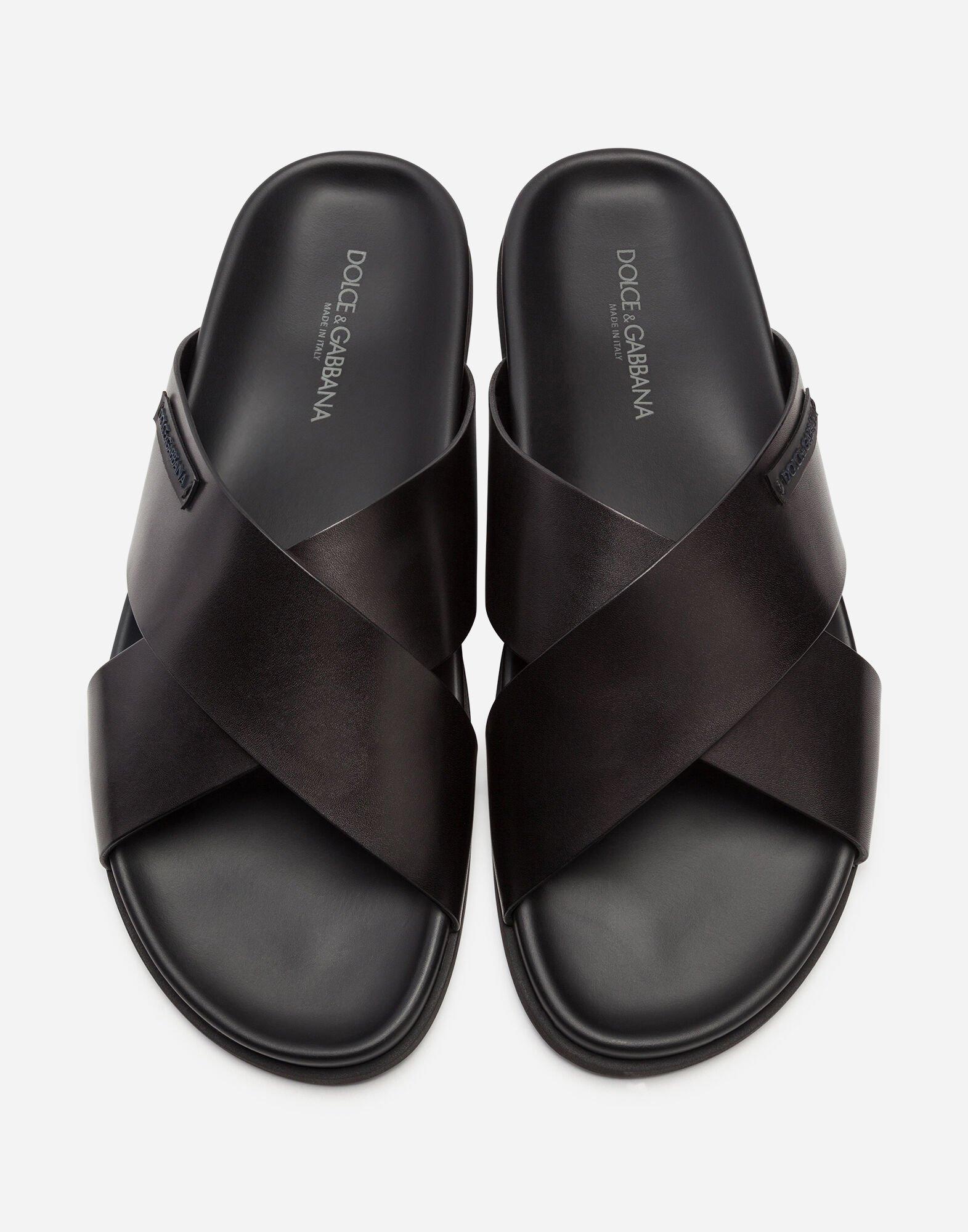 Dolce & Gabbana Calfskin Sandals in Black for Men Save 35 Lyst