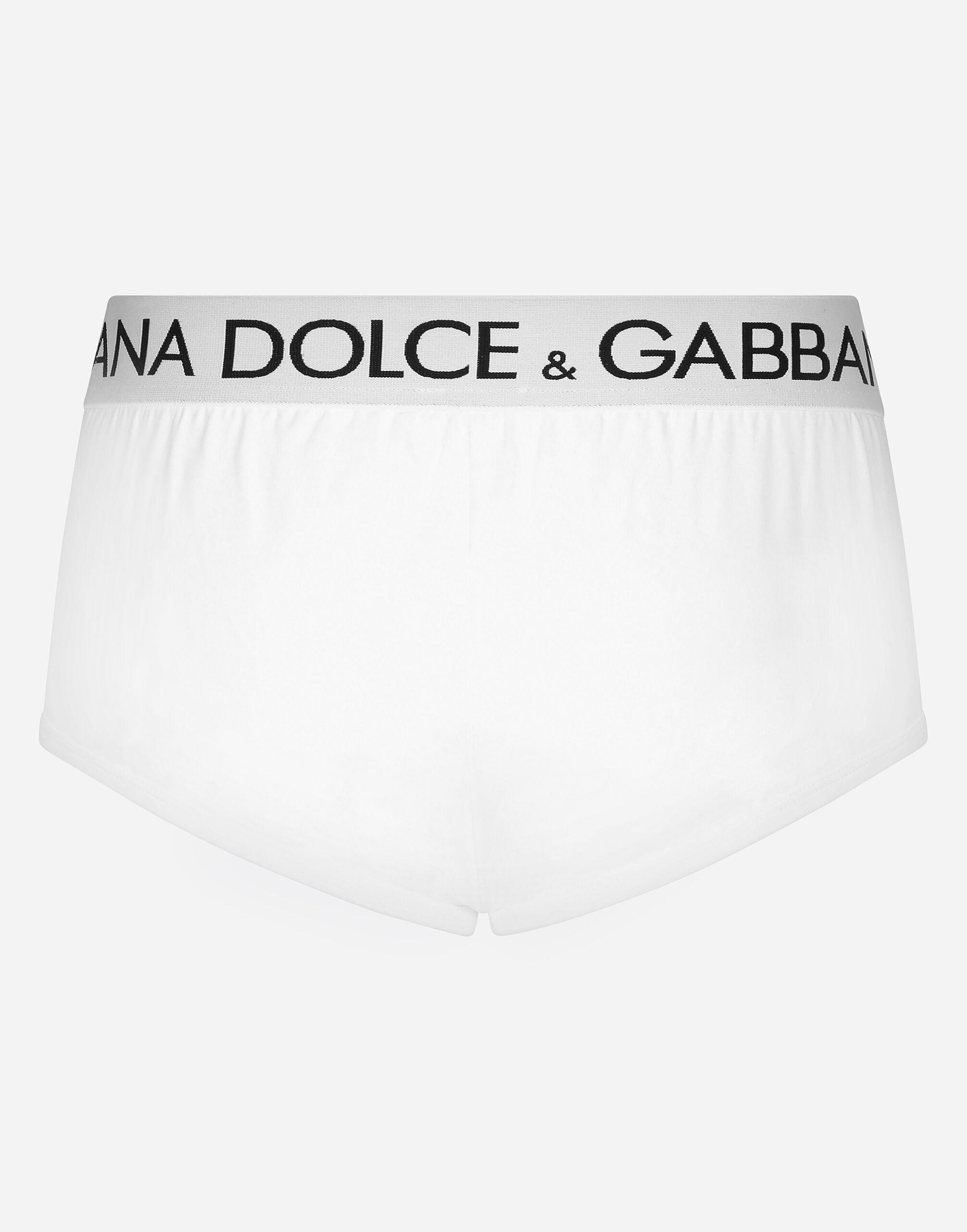 Dolce & Gabbana Baumwolle Brando-Slip bi-elastischer Jersey mit DG-Patch in Weiß für Herren Herren Bekleidung Unterwäsche 