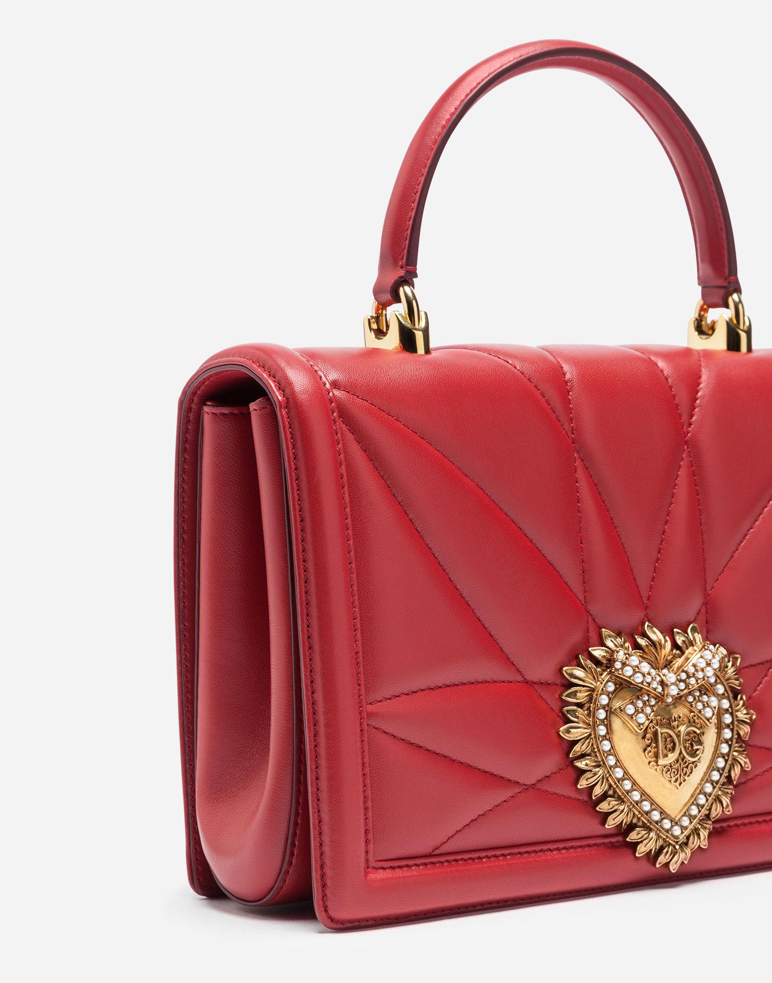 Dolce & Gabbana Large Devotion Bag In Quilted Nappa Leather in Red - Lyst