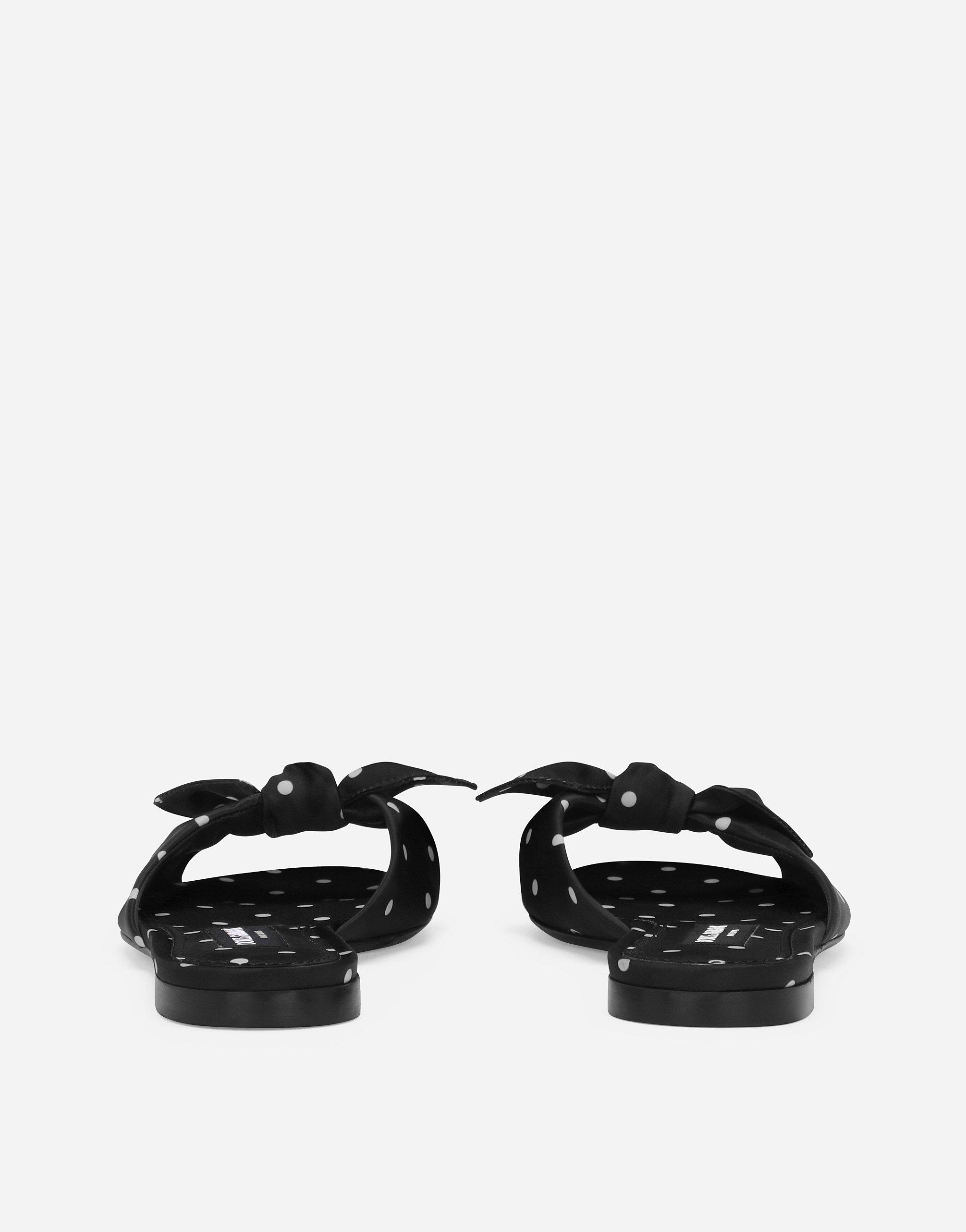【DOLCE&GABBANA】ドットプリント サテン スライドサンダル Dolce & Gabbana ドットプリント サテン スライドサンダル
