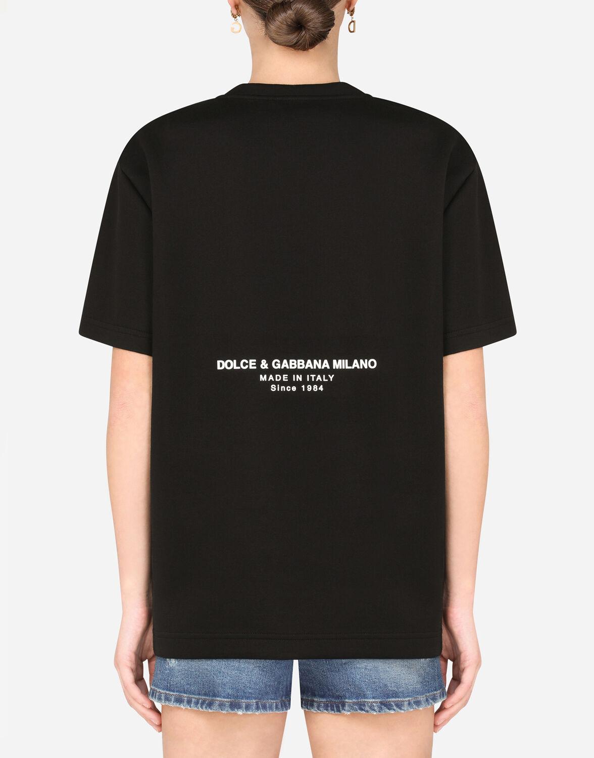 Herren Bekleidung T-Shirts Kurzarm T-Shirts Dolce & Gabbana Baumwolle Baumwoll-T-Shirt mit gummiertem Dolce&Gabbana-Logo in Weiß für Herren 