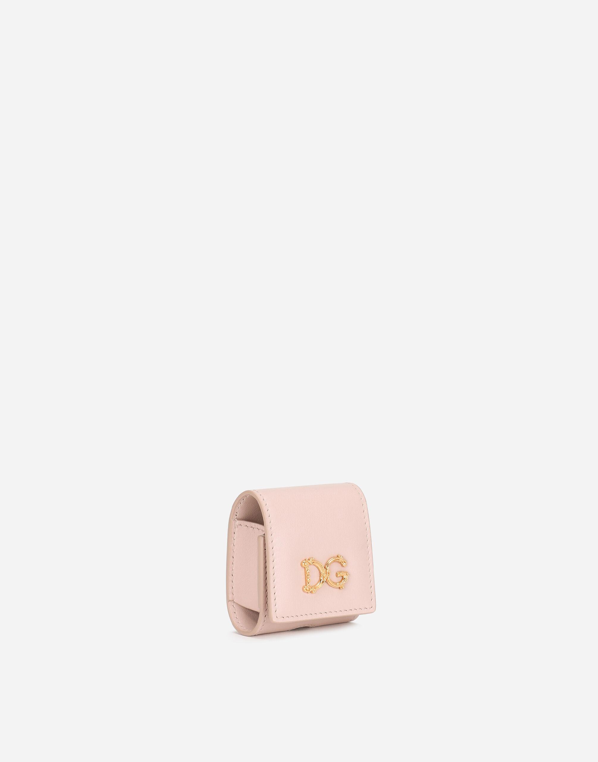 Dolce & Gabbana Calfskin Airpods Case With Baroque Dg Logo in Pink | Lyst