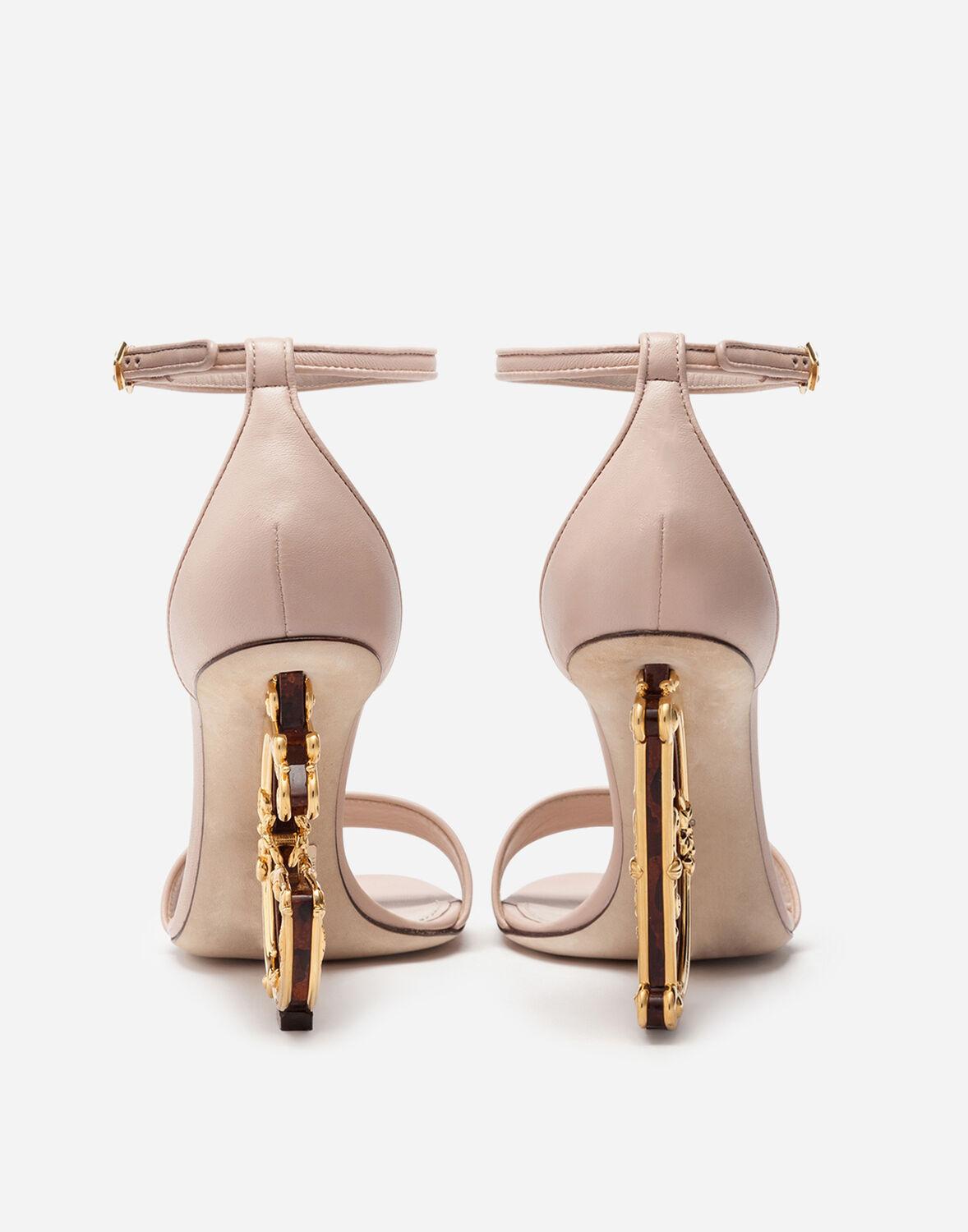 nappa leather sandals with baroque d&g heel
