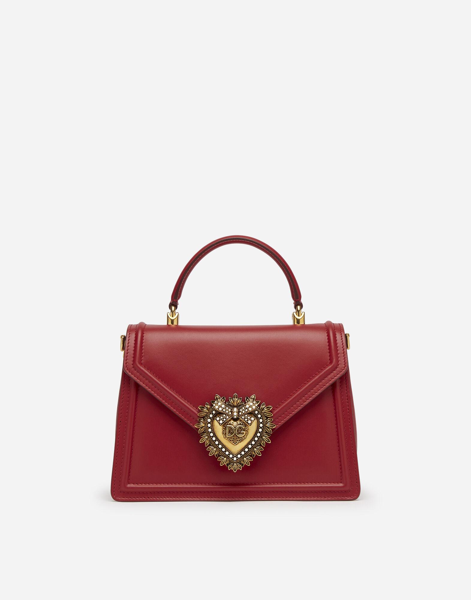 Dolce & Gabbana Leather Medium Devotion Bag in Red - Lyst