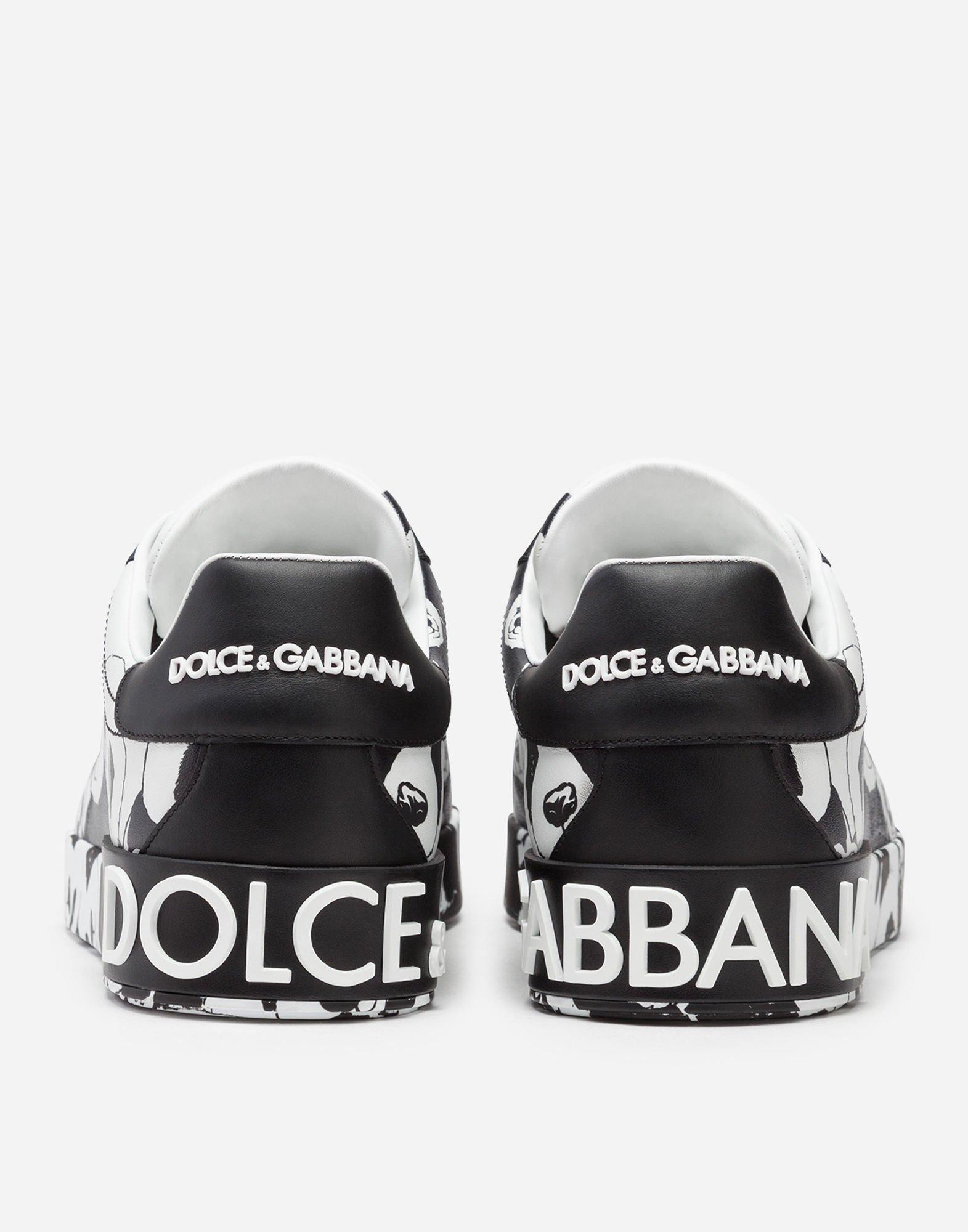 Dolce & Gabbana Leather Portofino Sneakers In Printed Nappa Calfskin for  Men | Lyst