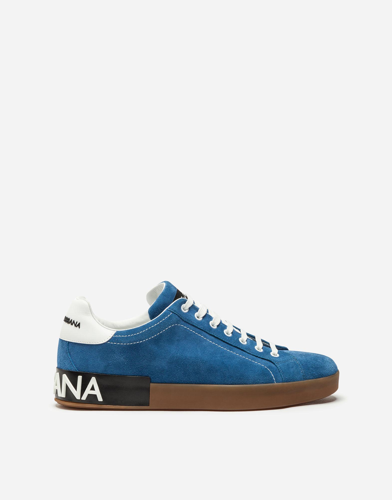 Dolce & Gabbana Portofino Sneakers In Suede And Calfskin in Blue for Men |  Lyst