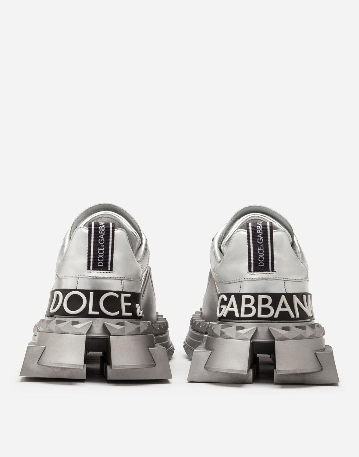 Dolce & Gabbana Mirrored Calfskin Super Queen Sneakers in Metallic | Lyst