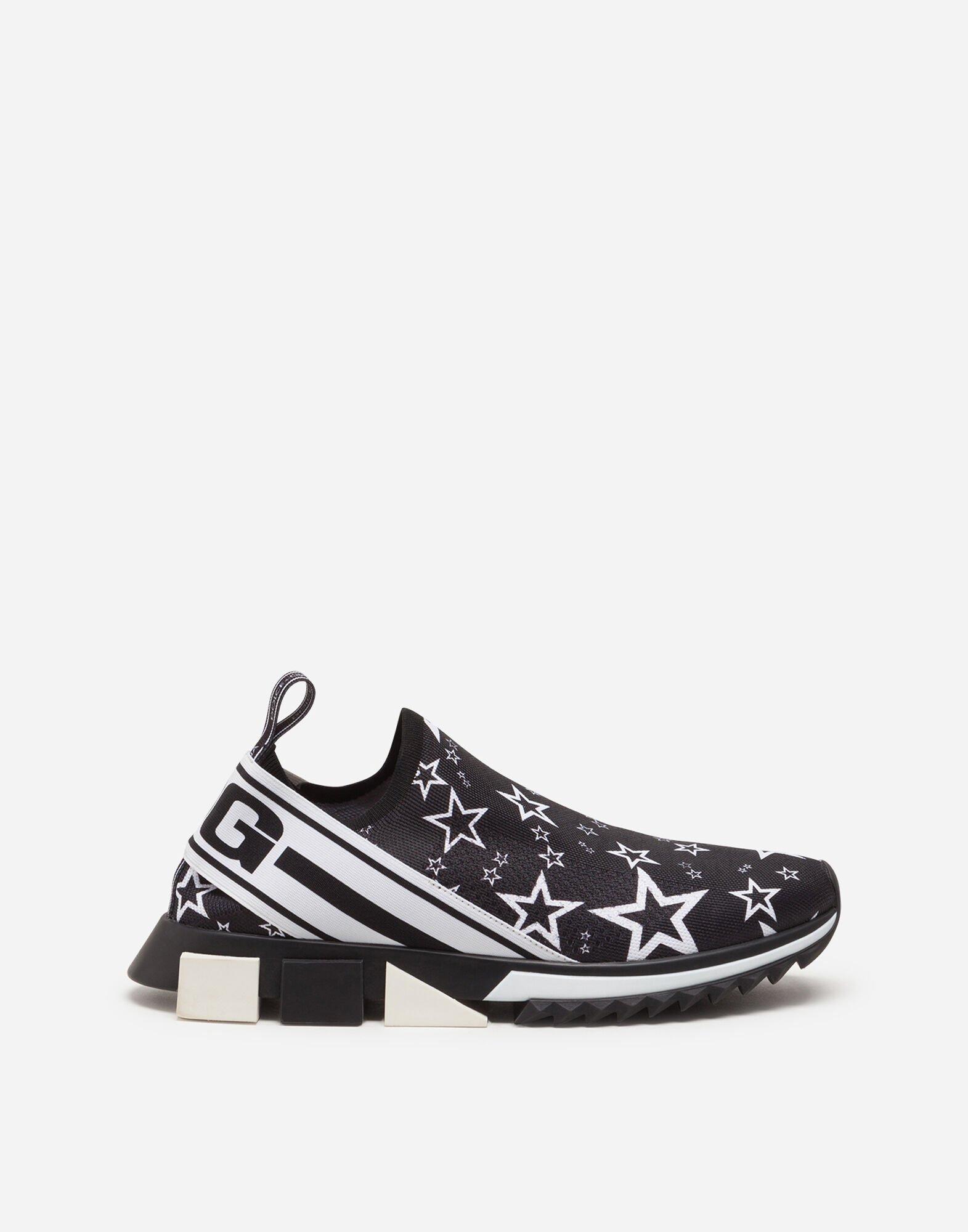 Dolce & Gabbana Synthetic Mixed Star Print Sorrento Sneakers In Stretch