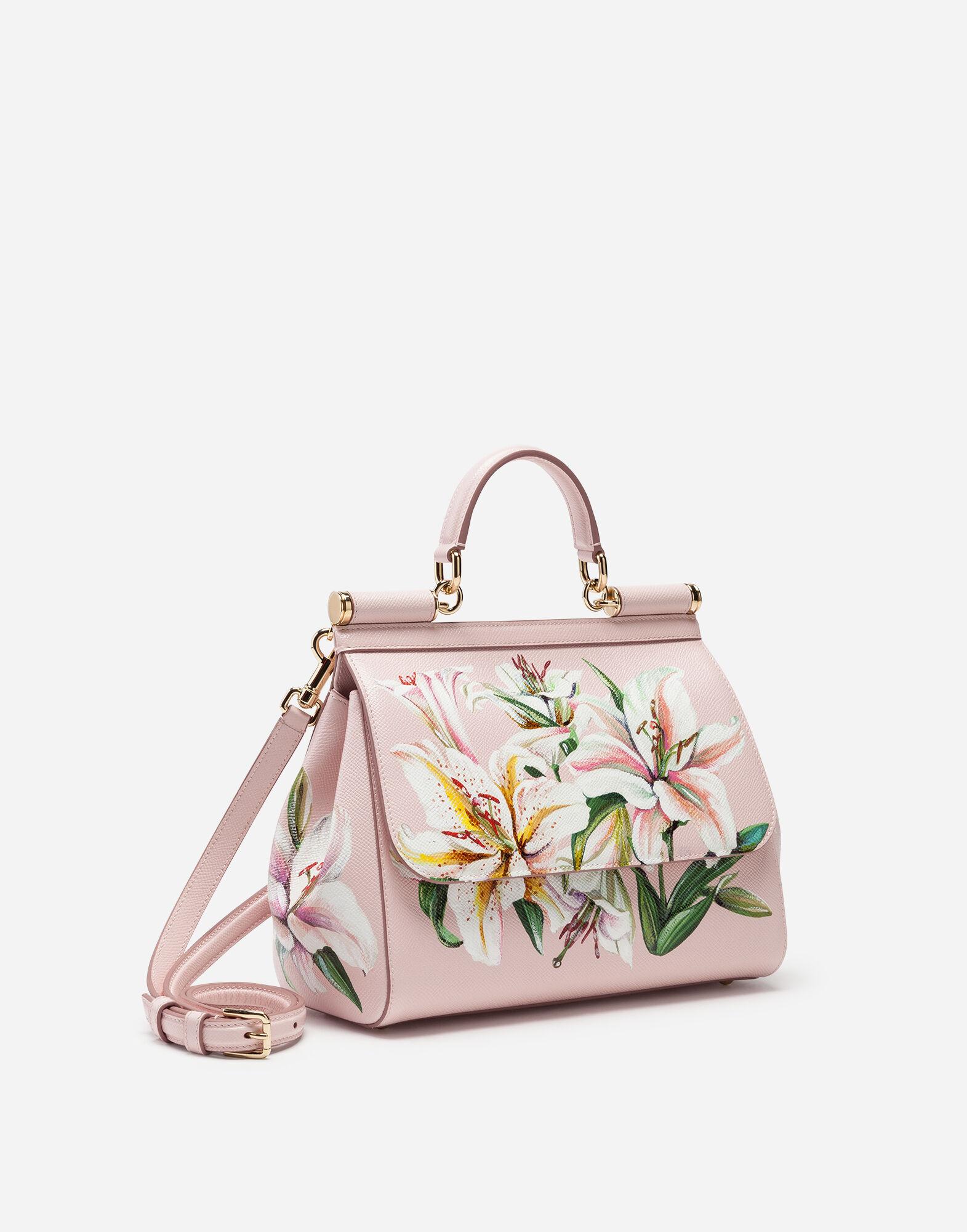 medium sicily bag in printed dauphine calfskin