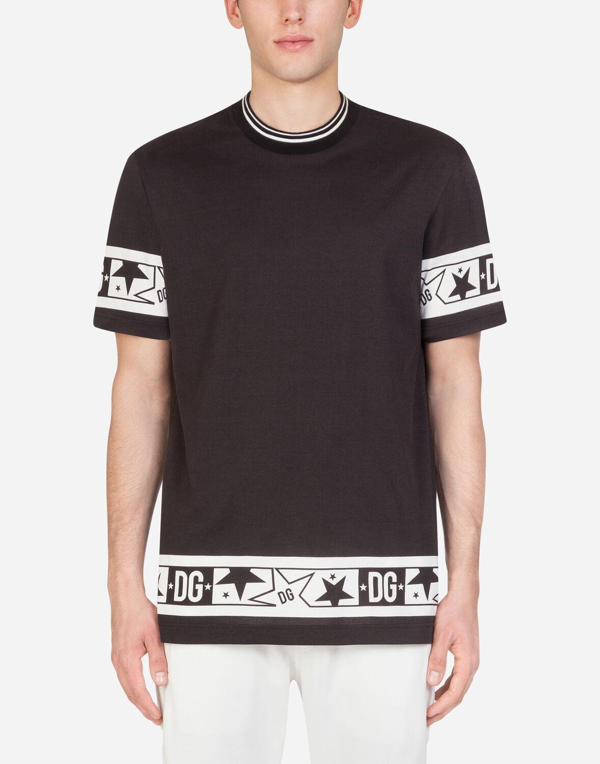 Opdater Mål Sund mad Dolce & Gabbana Cotton T-shirt With Dg Stars Print in Black for Men - Lyst