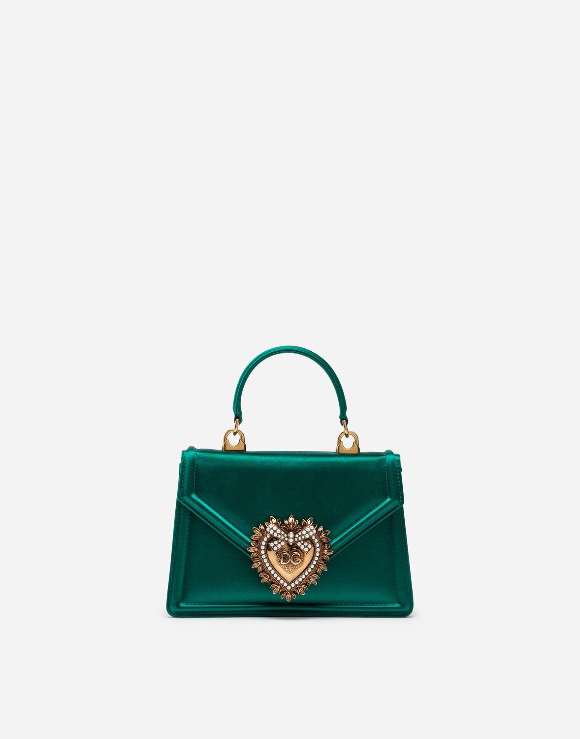 Dolce & Gabbana Small Satin Devotion Bag in Green | Lyst